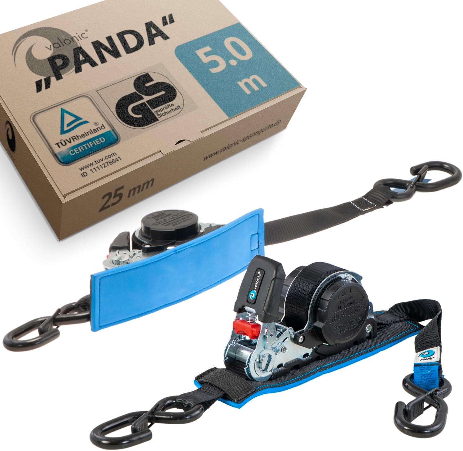 Spanband met klemgesp 25mm 2,5m - Rubberboot Expert