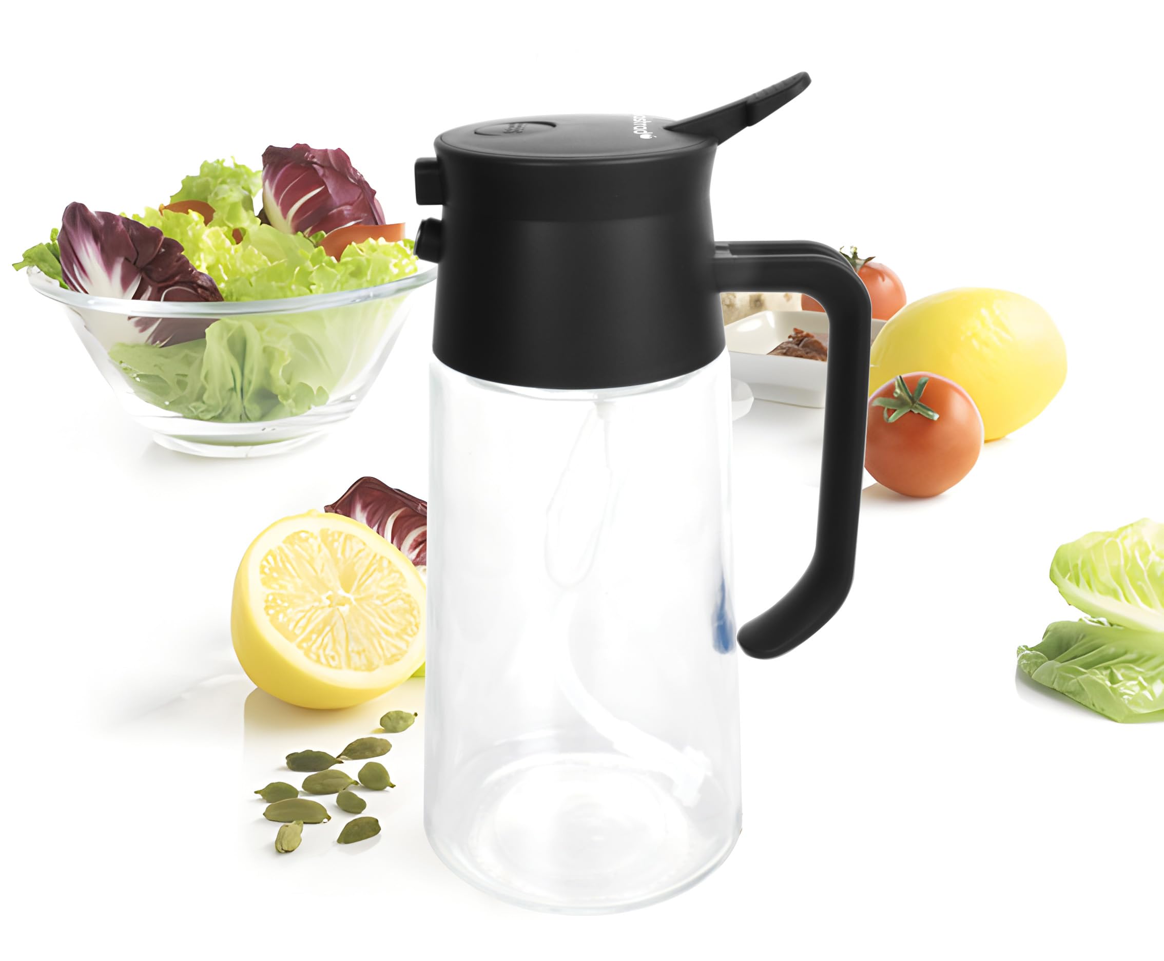 Mastrad 2-in-1 Oil Sprayer & Pourer, 500 ml, Cooking Oil Pourer & Spray Bottle, Oil Spray, Vinegar Dispenser, for Cooking, Baking, Grilling and Salad