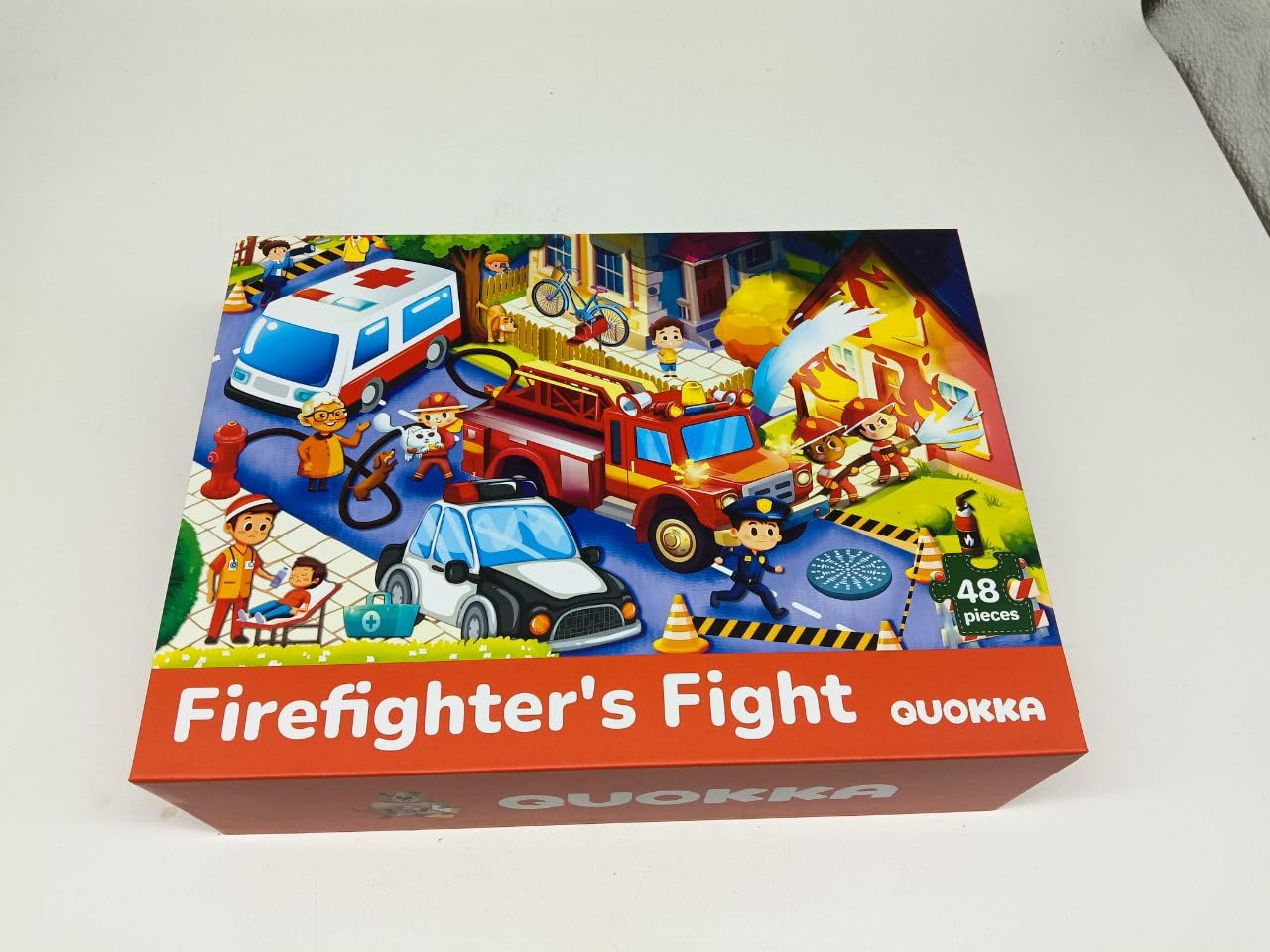 QUOKKA Puzzle Gigante Niños 3 4 5 Años - 60x90 cm 48 Piezas Puzzle XXL de Suelo Infantiles 5 6 Años - Grande Juguete Camión de Bomberos - Regalo Educativo para Niños y Niñas de 2 a 6