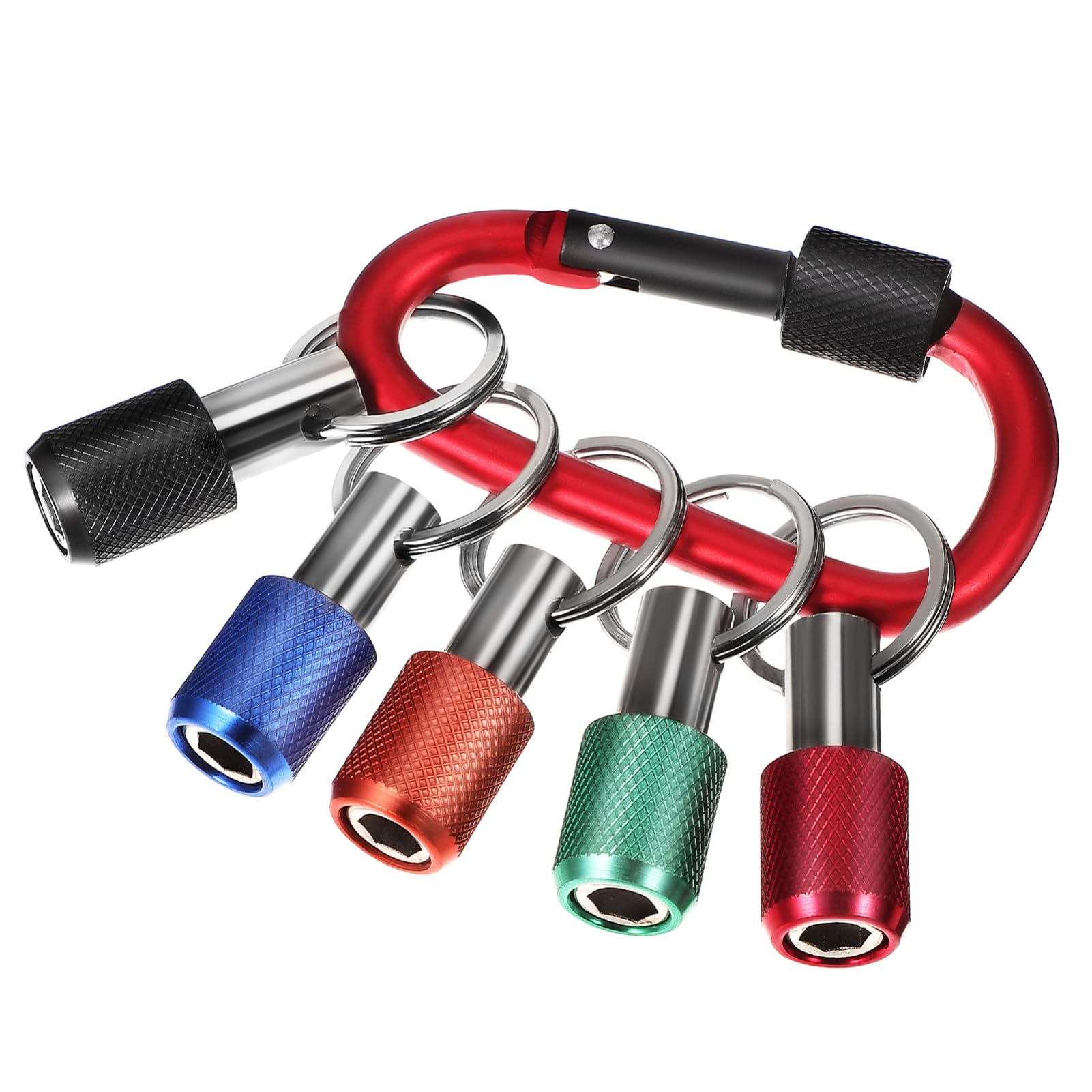 SEWACC 1 Set Portable Bit Holder for Drill with Keychain Carabiner Compact Bit Holder for Easy Access for Tools Bag