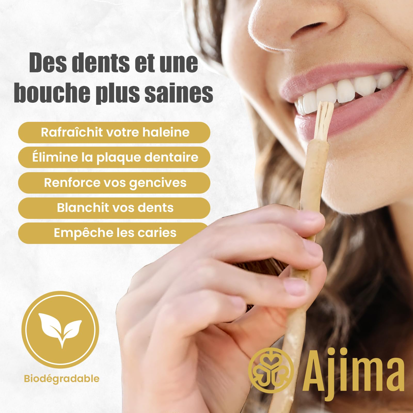 Siwak Naturel 5X + Étui OFFERT* Miswak Brosse à Dents Naturelle en bois d'Araq Blanchiment Dentaire et Fraîcheur Nettoyante et Désinfectante - Zéro déchet Biodégradable