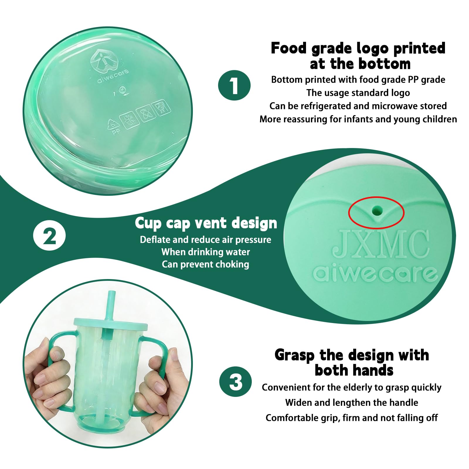 Tasse à bec bleu pour personnes âgées : gobelet avec poignée et bec, 350 ml tasses anti-fuite pour personnes âgées, gobelets à bec pour adultes