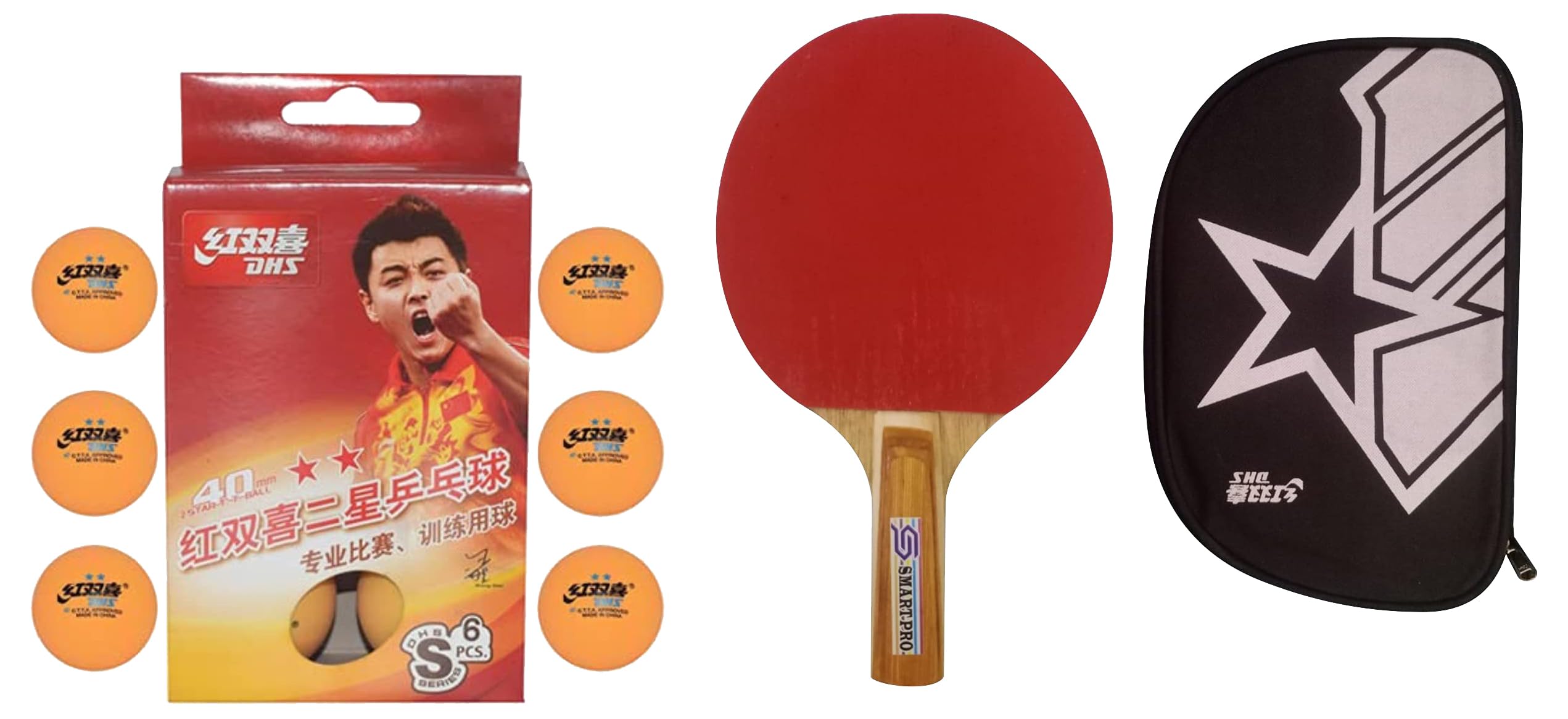 DHS TT Ball S-S1840BY 2 Star Y Supermarket (6 Pcs Box) 66 PCS with Smart PRO TT BAT Moon and DHS BAT Cover-image-21