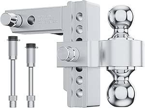 Blue Ox Adj. Ball Mount 2-1/2 Rcvr 6 Drop/Rise 2-5/16 Ball/Pintle 20K Bxh20262