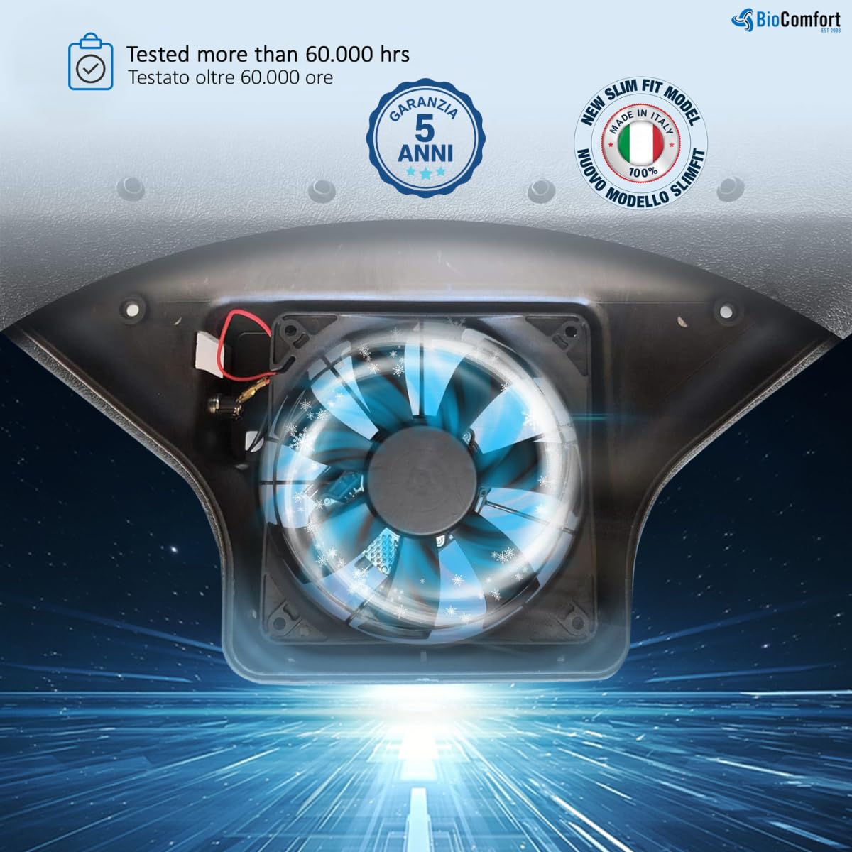 BIO COMFORT Coprisedile Auto Rinfrescante con Ventilazione, Made in Italy - Copri Sedile Universale Estivo - Schienale Aspirante, Ventilato, Rinfrescante e Refrigerante - Ideale per Taxi, Camion e NCC