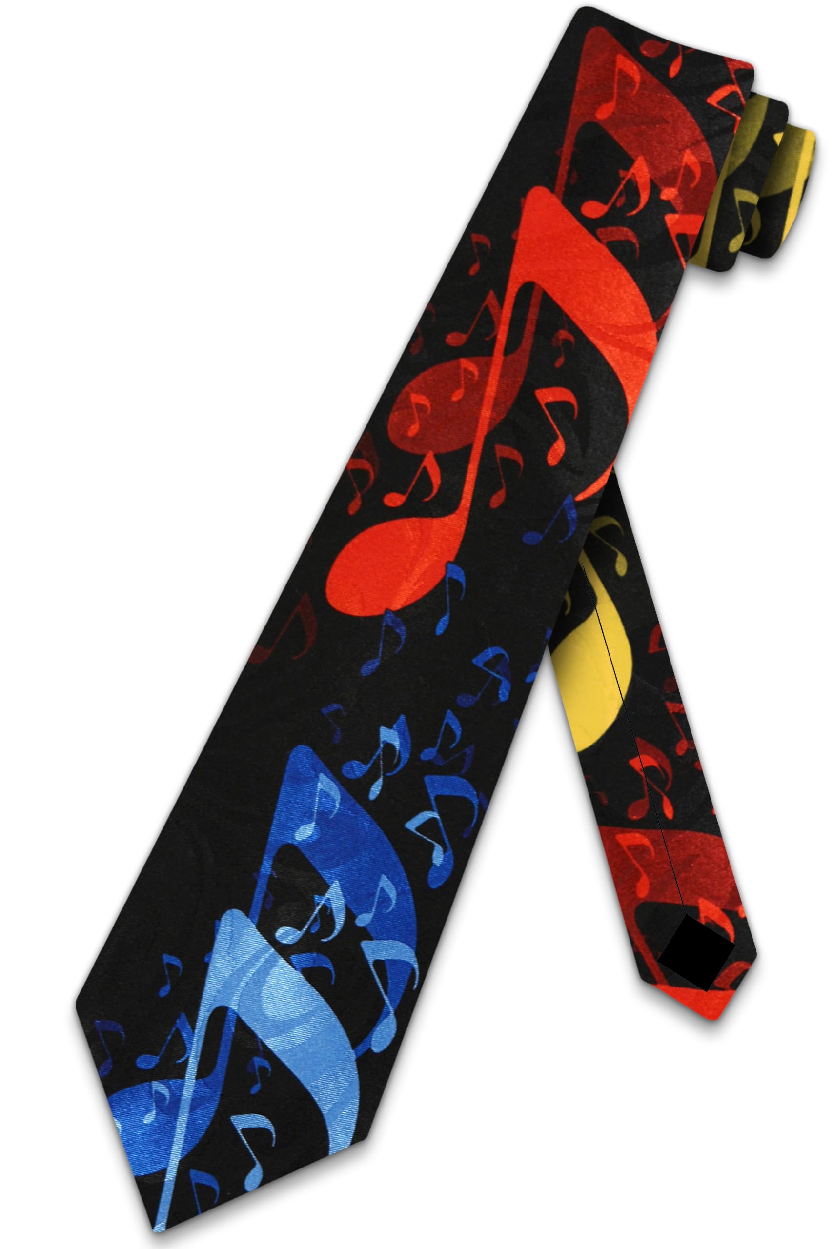 Steven HarrisMen's Multicolor 8th Notes Necktie Music Ties - Black - One Size
