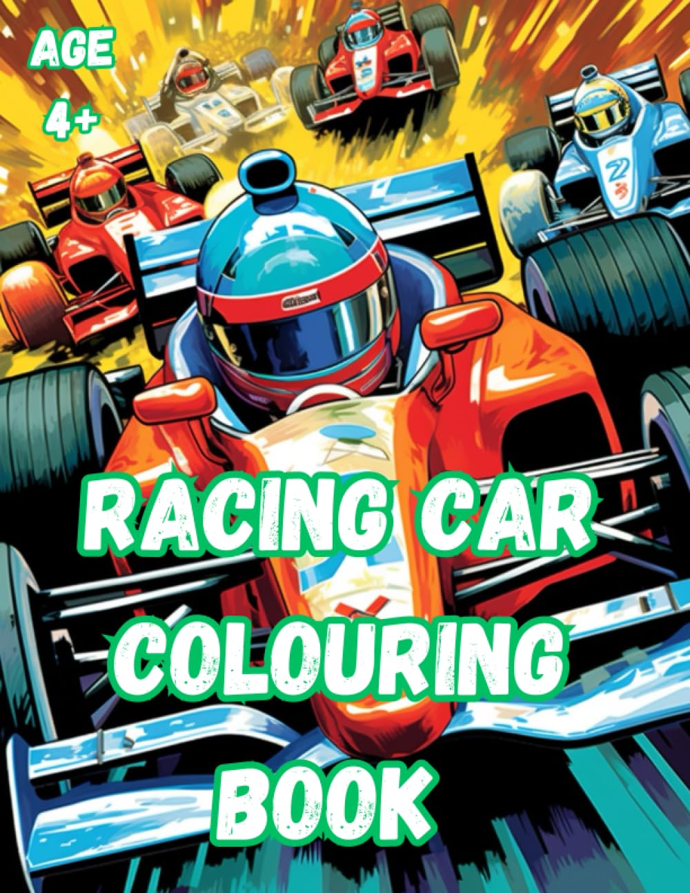 Racing car colouring in book