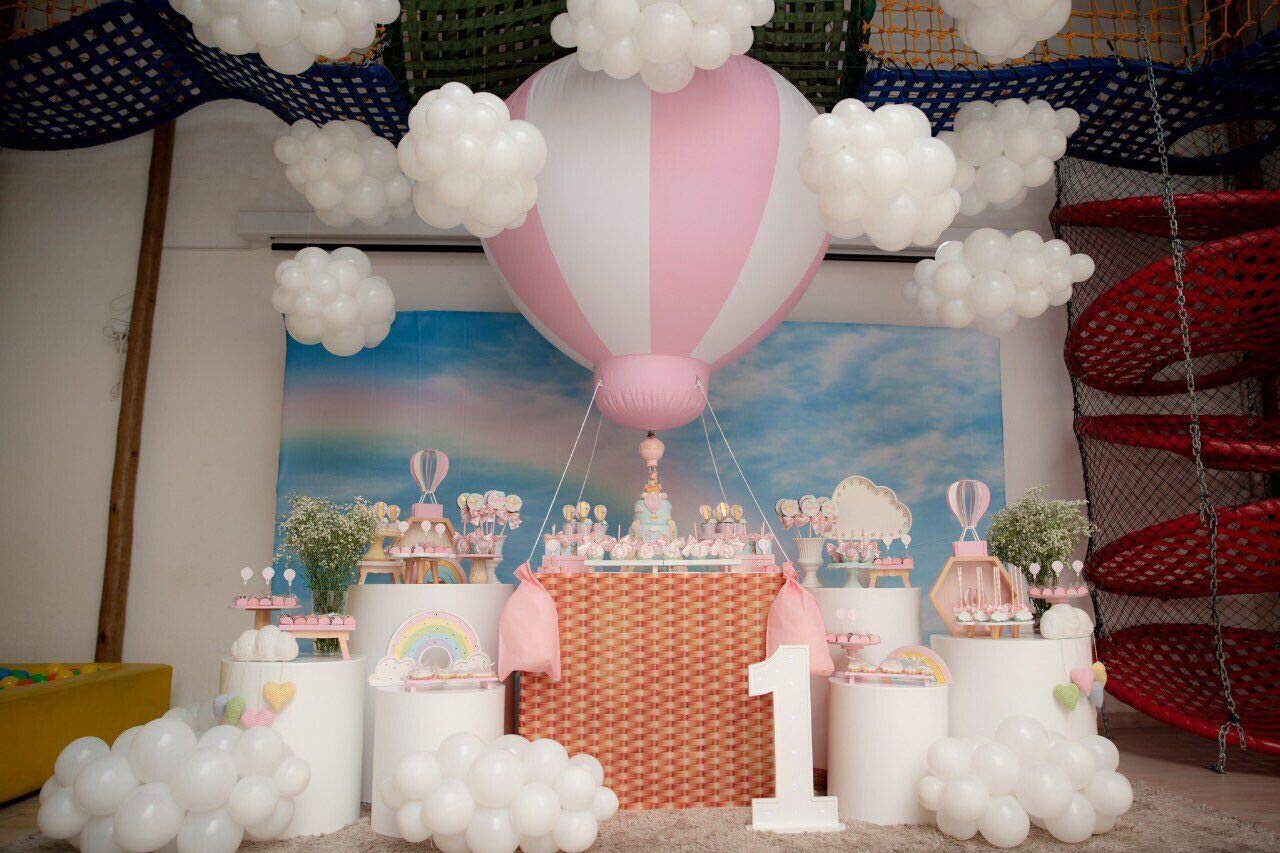 SAYOK 5ft PVC Half Hot Air Balloon Inflatable Baby Shower Party Balloon