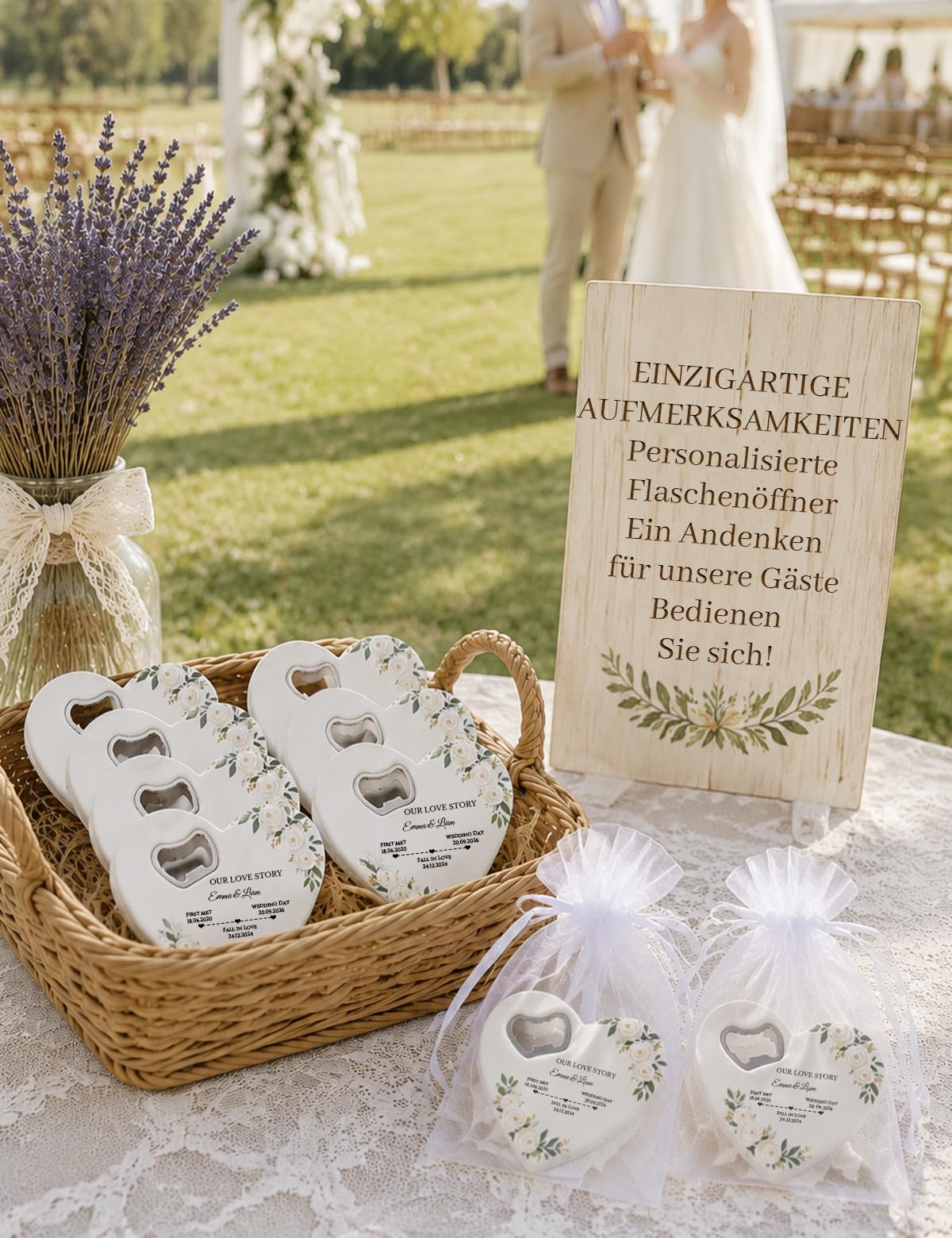 Personalisierter Flaschenöffner mit Foto & Name, Gastgeschenke Hochzeit