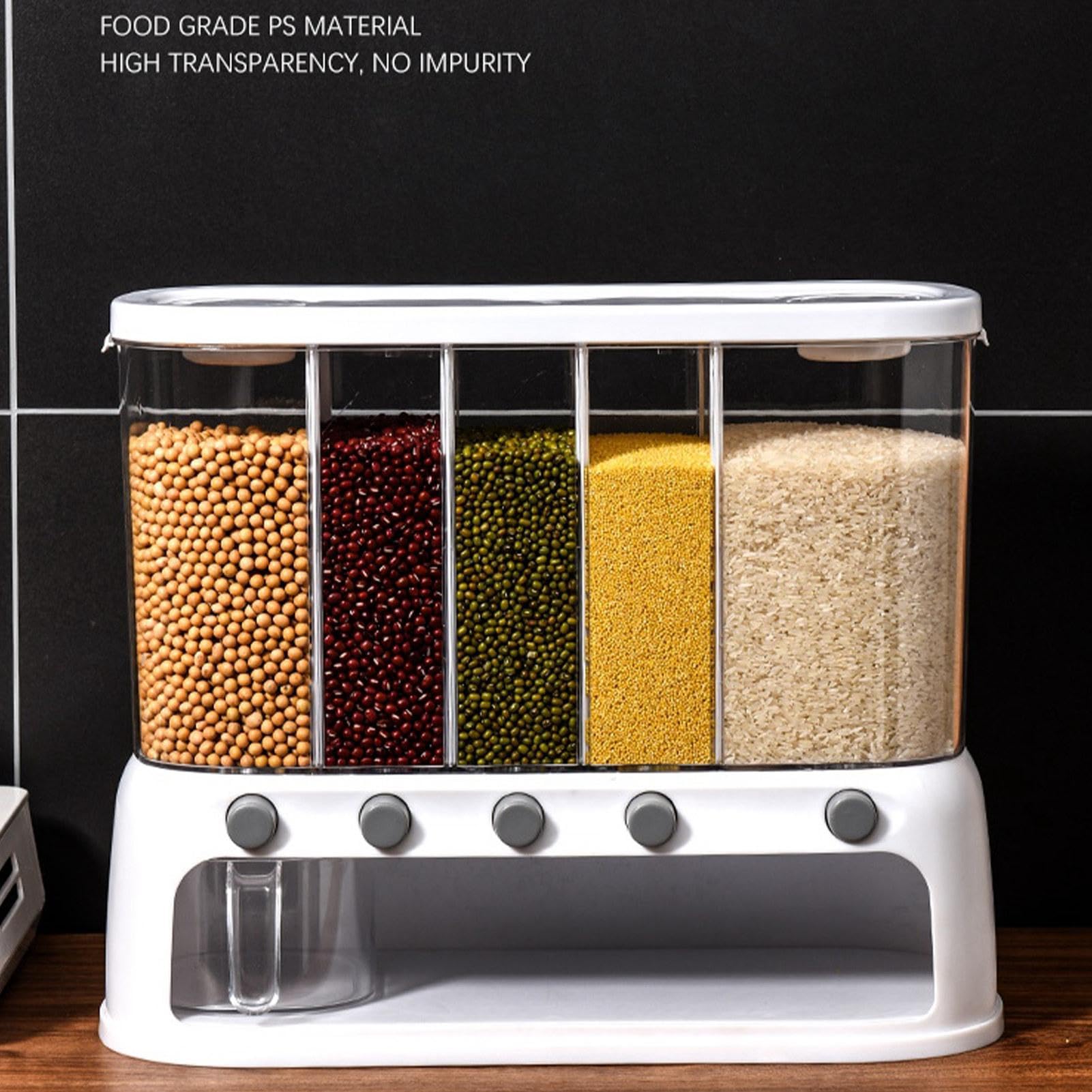 Contenedores de almacenamiento de alimentos secos, almacenamiento de arroz de gran capacidad de 44 libras, contenedor de alimentos de grano de 20 kg, dispensador de alimentos secos, dispensador de | de gran capacidad de 44 libras, contenedor de alimentos
