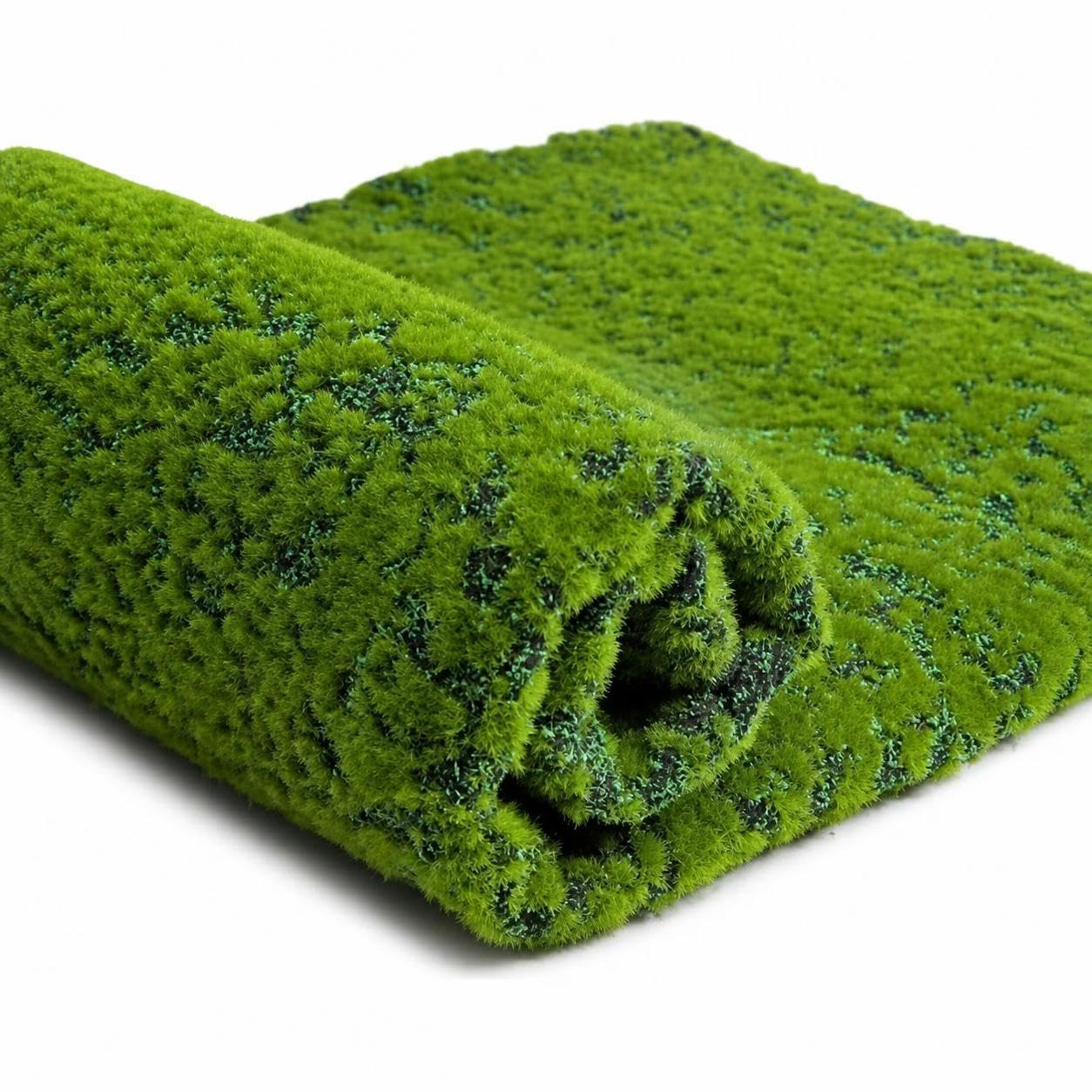 Muschio Artificiale Decorativo - Tappeto Muschio Finto per Micro Paesaggi e Modellismo - per diorami, Pezzo di muschio con base verde, 1m*1m