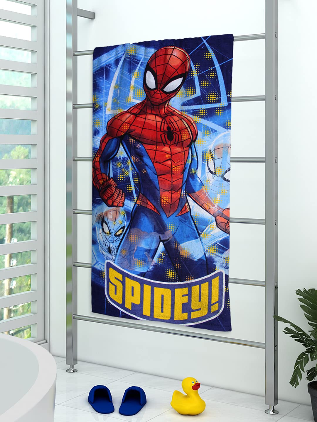 Athom Trendz Marvel Spidey 350 GSM 100% Cotton Kids Bath Towel 60x120 cm