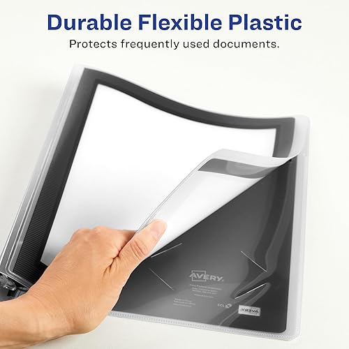 Miniatura 5 de Avery Flexi-View - Carpeta de 3 anillas, anillos redondos de 1.5 pulgadas, 1 carpeta negra (17637)
