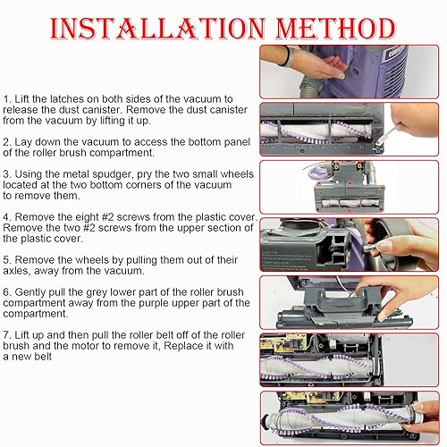 Miniatura 4 de MEROM Correa de repuesto compatible con Shark NV350 NV351 NV352 NV355 NV356 NV357 Series Aspiradora para Shark Navigator Lift-Away Pro (paquete de 2)