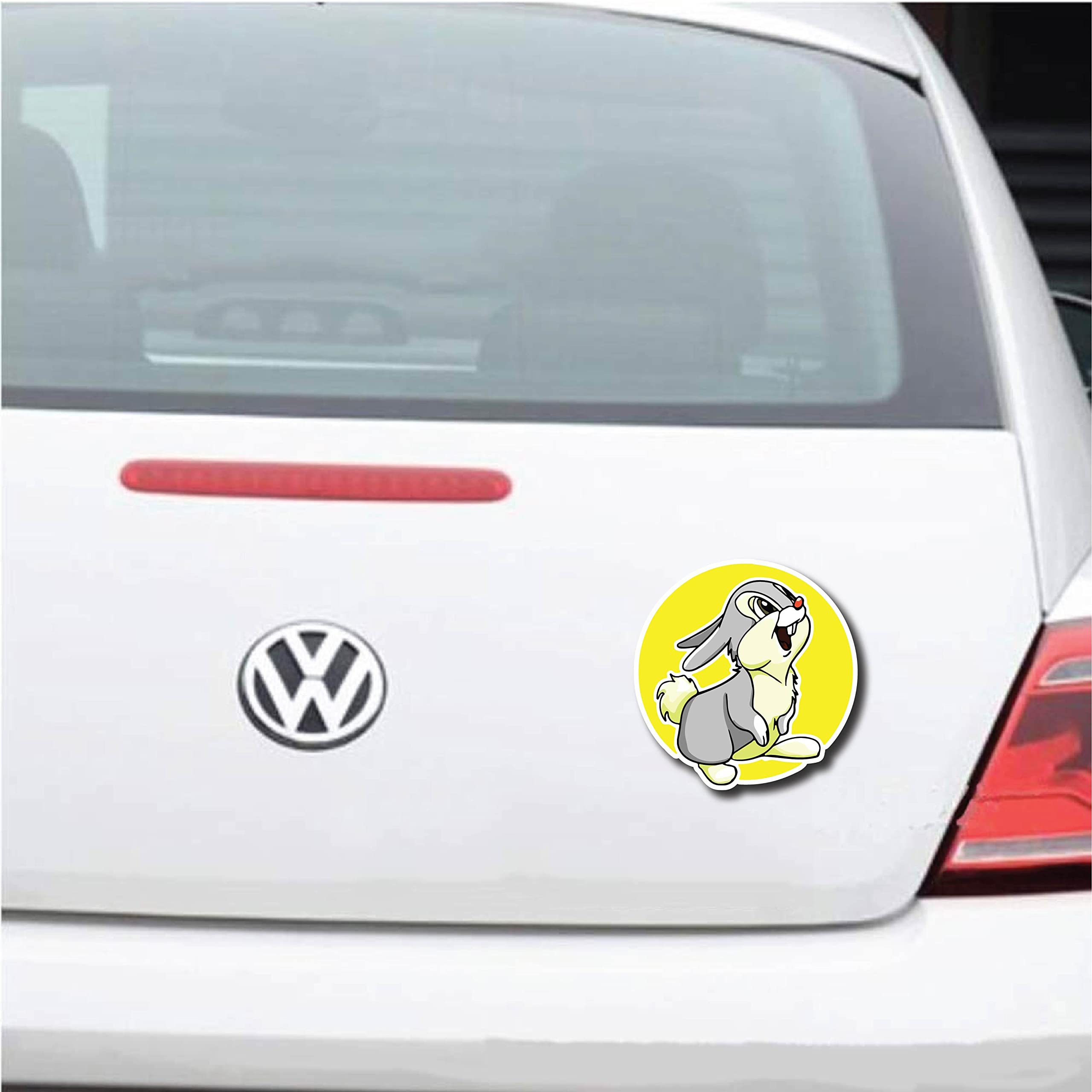 woopme® Cute Rabbit Stickers for Laptop Car Printed Multicolor