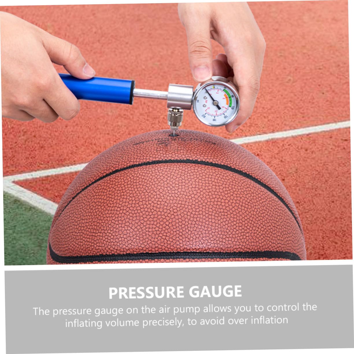 TOYANDONA Aluminium Luftpumpe für Sportbälle und Fahrräder Tragbare Handpumpe mit Manometer Geeignet für Basketball Yoga Ball und Ergonomisches Design Einfach zu Bedienen