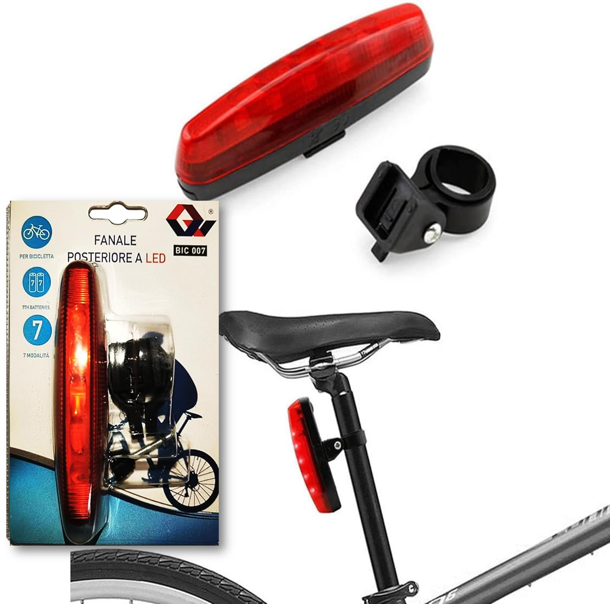 UDKI Bicycle Tail Light with 7 Lighting Modes| Rear Light LED Battery Power Bicycle Taillight Water Resistant Road City Commuting Cycling Safety|Bright Red Wide Beam|Night Riding, Reflector (12cm) (B0D5CP9QQ7) Amazon Price History, Amazon Price Tracker