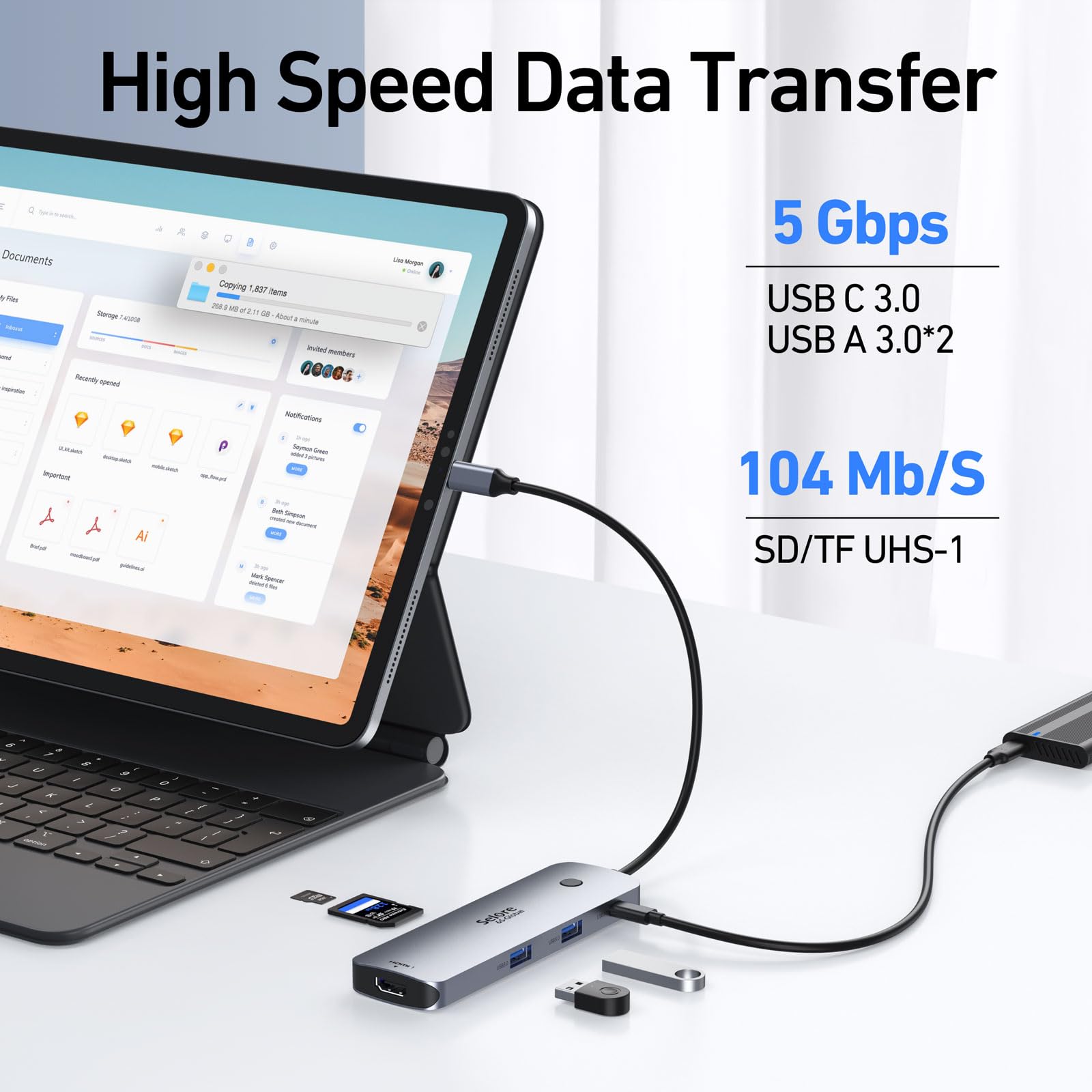 USB C Adapter HDMI Hub for MacBook Pro/Air M1 M2 M3 2024 2023 13" 15" 16",Mac USB Adapter 7-in-2, MacBook Accessories with HDMI,Thunderbolt 3, USB C and 3 A 3.0 Data Ports, 3.5mm Audio: USB C Hub 2 HDMI