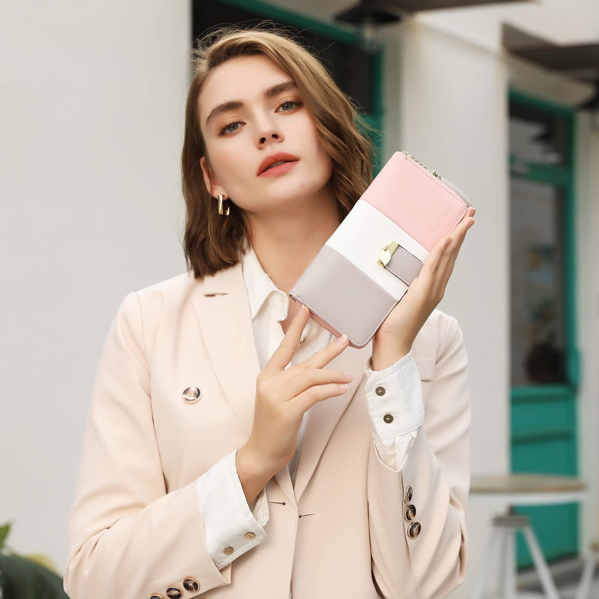 Monederos Mujer Cartera de Gran Capacidad Cuero RFID Bloqueo Bolsos Largo Cremallera Bolsillo