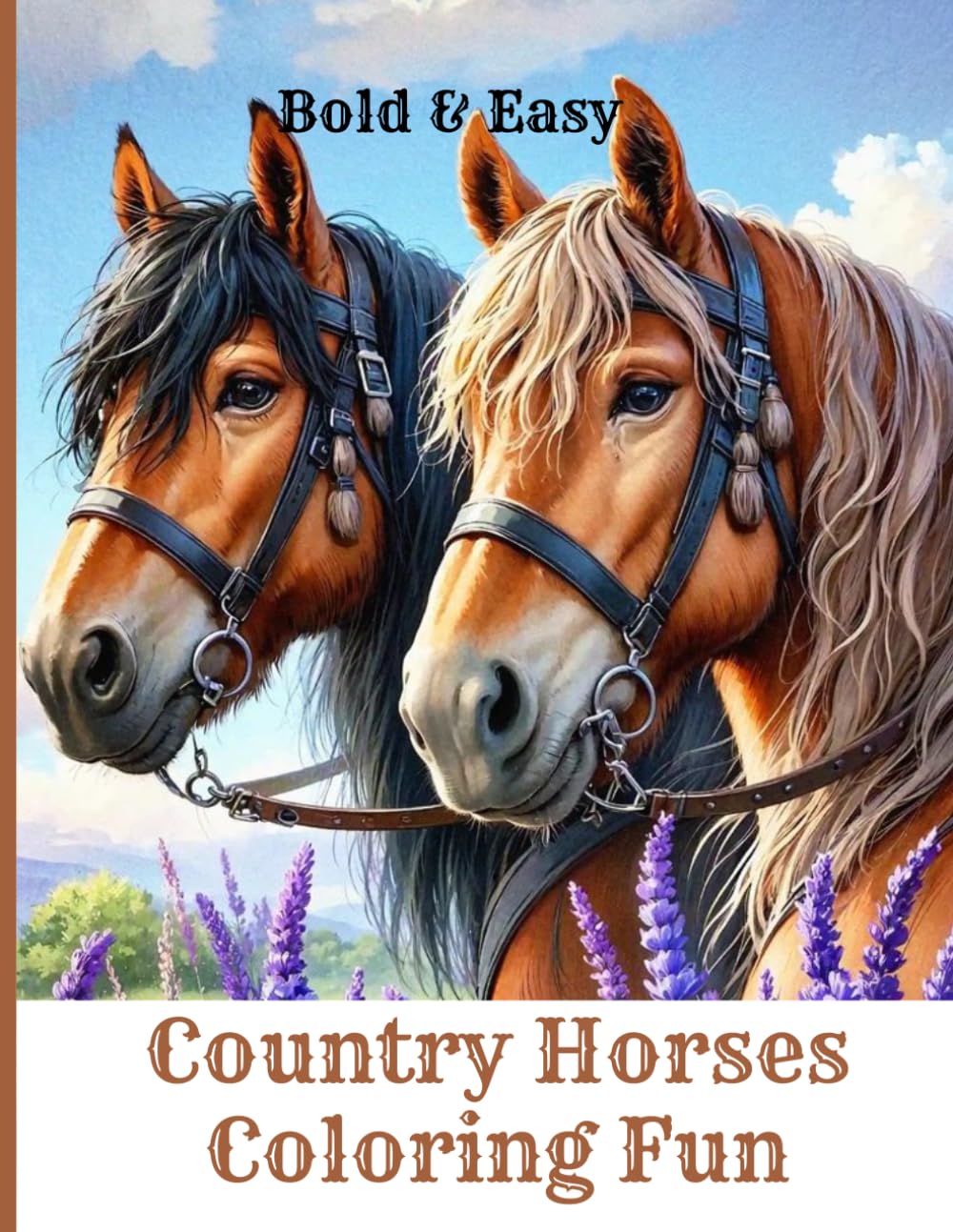 Country Horses Coloring pages For Teens & Adults: Relaxing coloring book