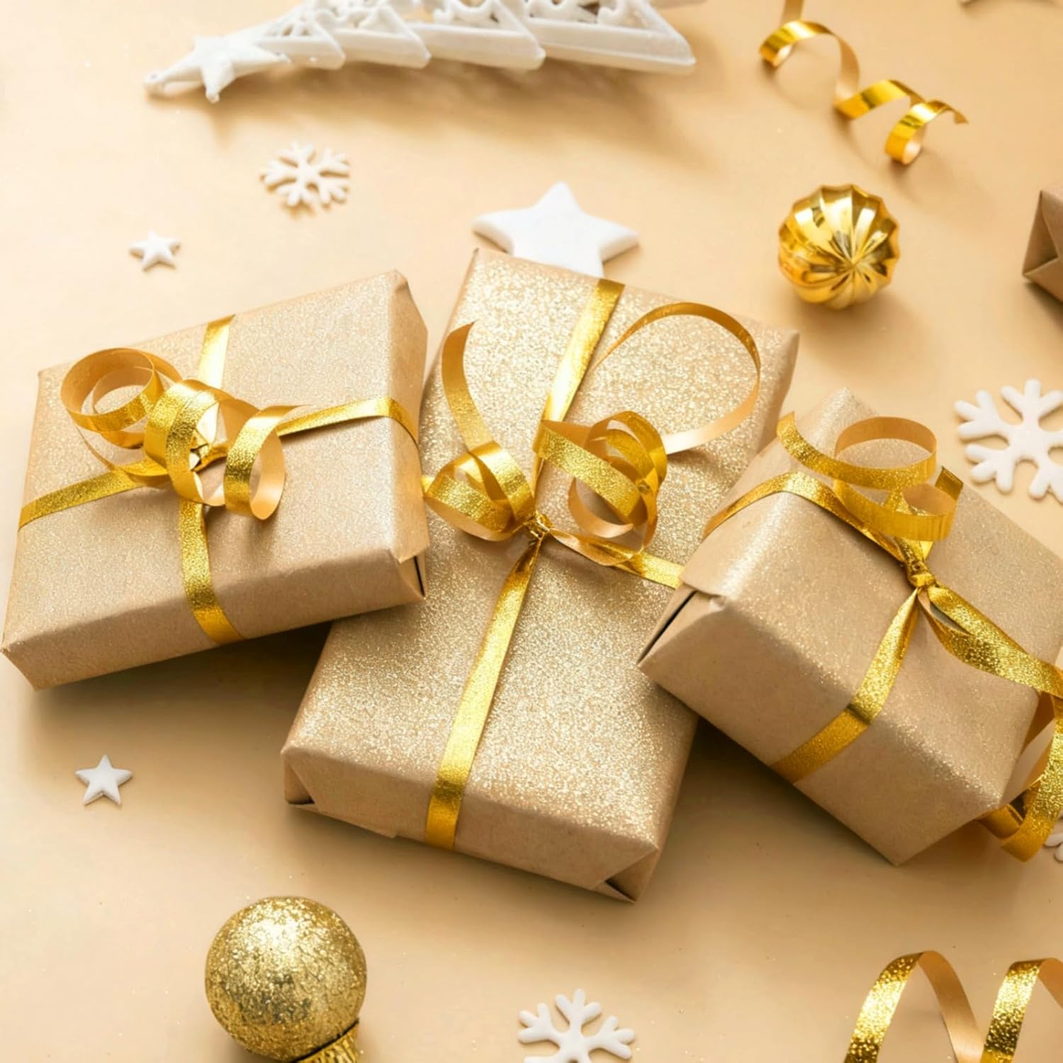 500 Yards Glitter Gold Curling Ribbon-Balloon String-Balloon Ribbon Shiny Roll for Party Decoration, Gift Wrapping, Christmas, Art Crafts - Image 4