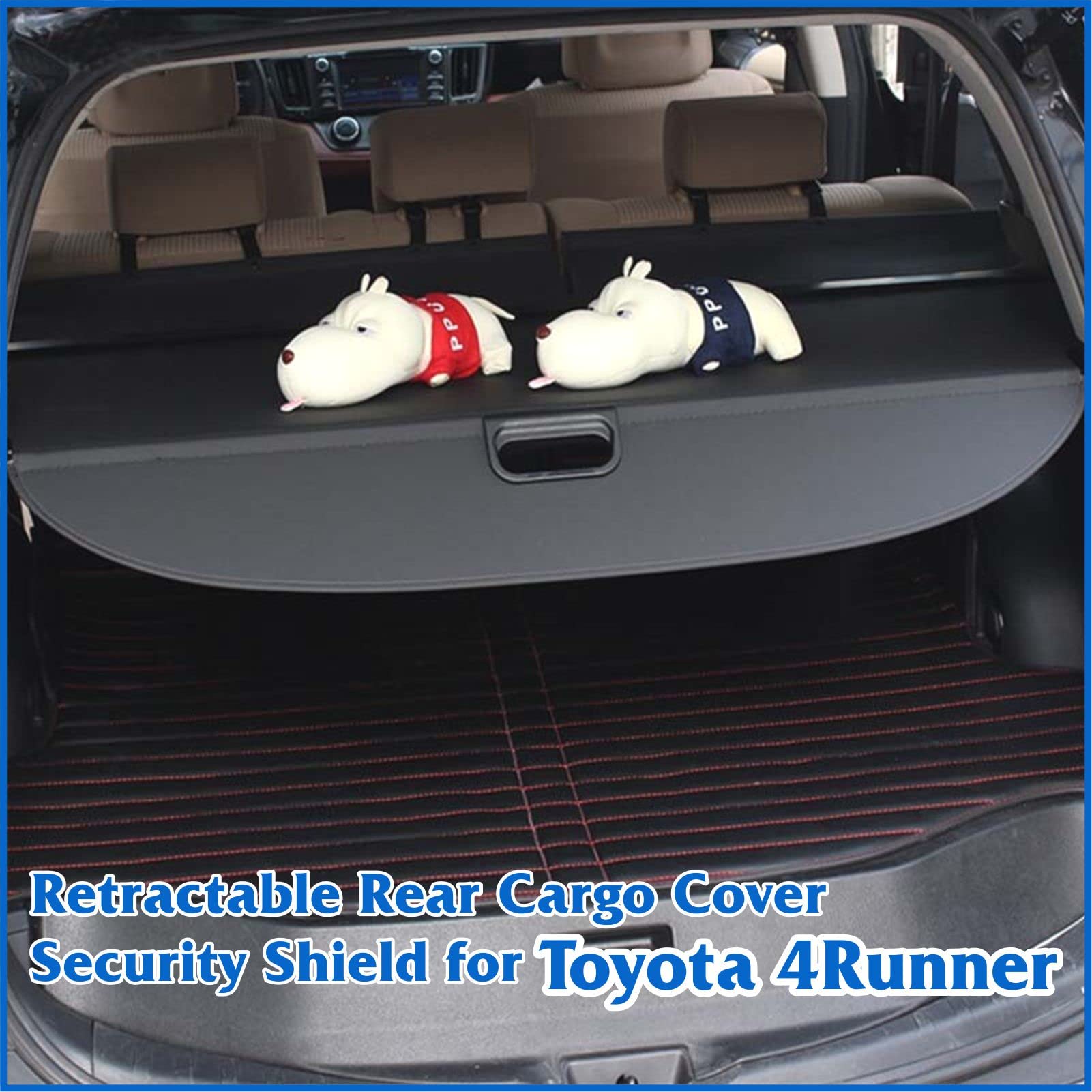 DOLKSN Retractable Cargo Cover Fit 2010-2023 Toyota 4Runner Rear Storage Waterproof Cargo Cover Luggage Security Shield Shade