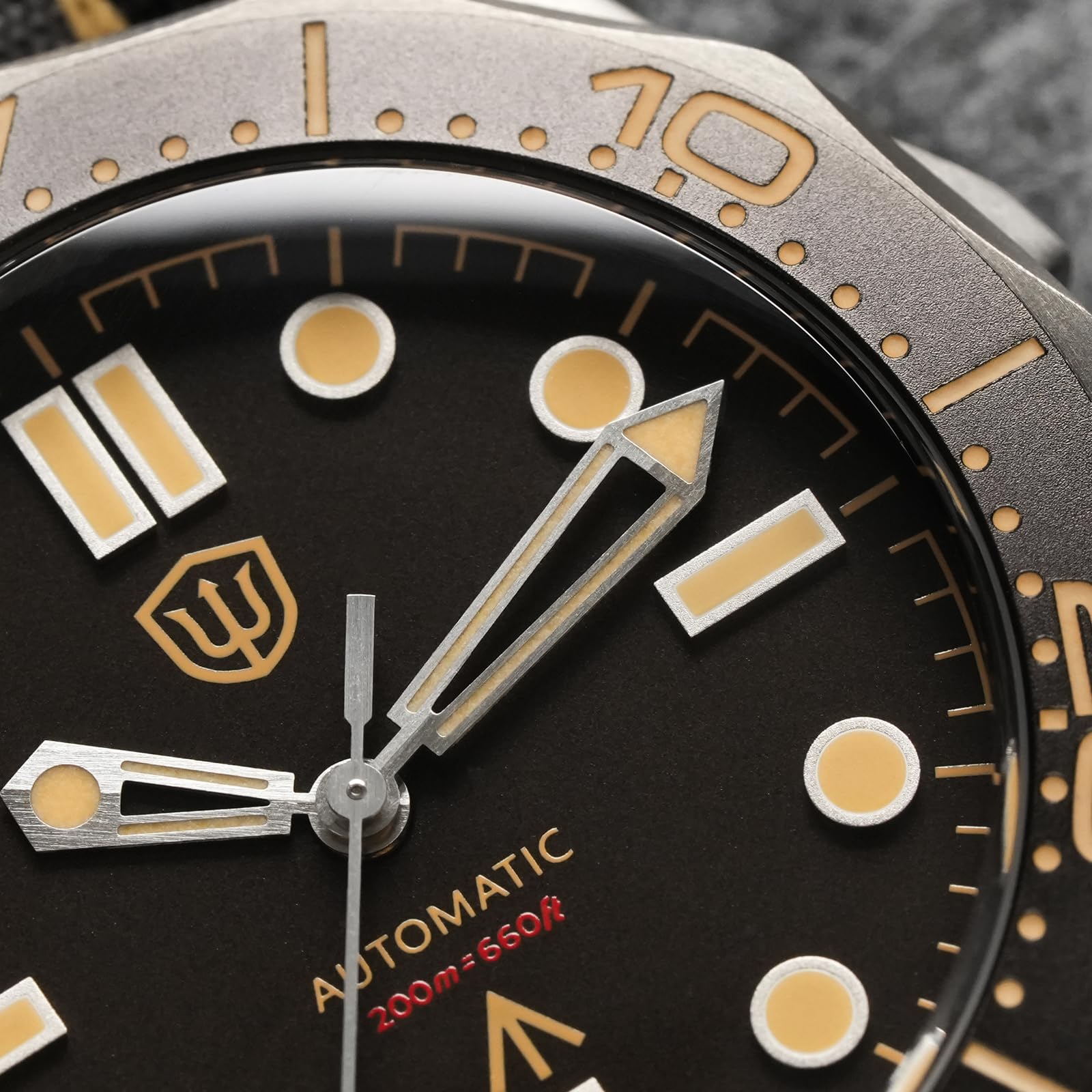 watchdives WD007 Automatyczny zegarek do nurkowania, tytanowy, męski, mechanizm mechaniczny, wysokiej częstotliwości, PT5000, klasa 2, tytanowa koperta, szafirowe szkło, wodoodporny do 200 m, BGW9