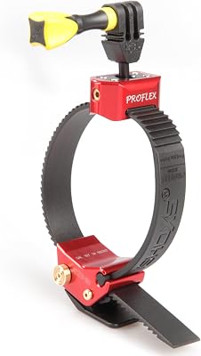 Proflex Action Cam Halterung | Fester, vibrationsdämpfender Halt & schnelle Montage | Für GoPro, DJI, Insta360 | Ø 40–140 mm | Passend für runde/ovale Rohre an MTB, Motorrad & Offroad | Rot