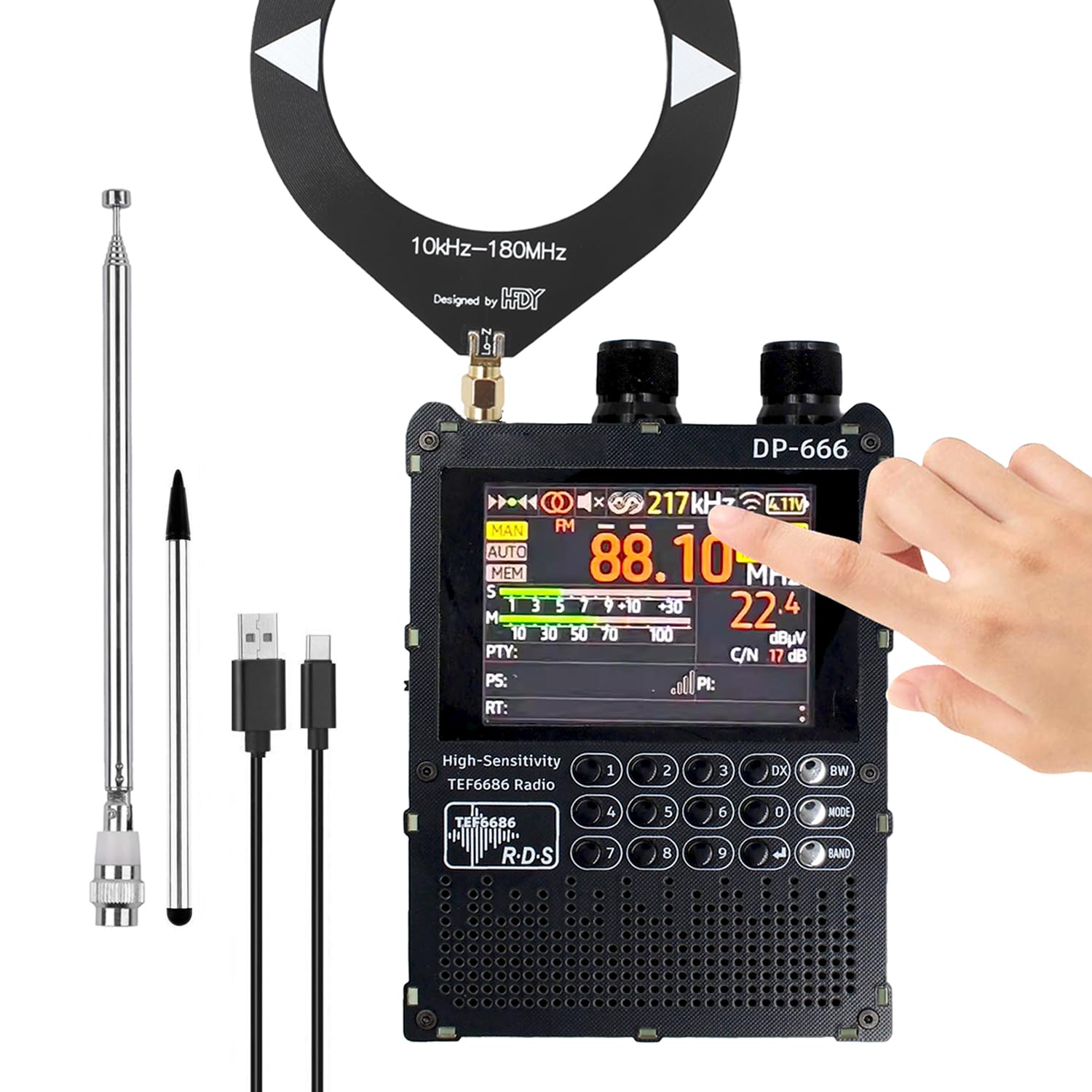 Amazon.com: DP-666 TEF6686 Full Band DSP Radio, 2.8inch Touch