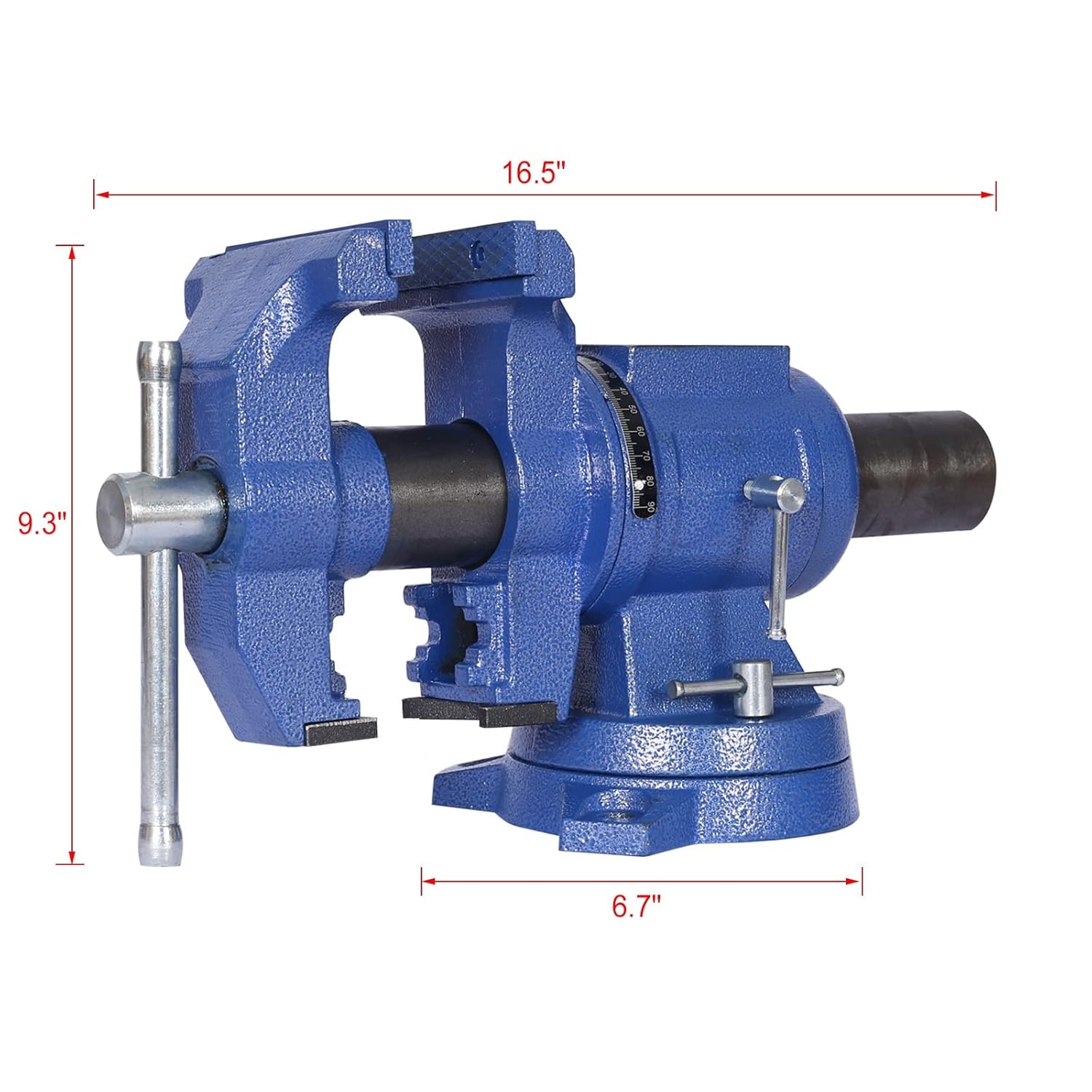 5" Multi-jaw Rotating Bench Vise, Multipurpose Vise Bench, 360-Degree Rotation Clamp On Vise With Swivel Base And Head Vise 5inch, Blue Blue As shown