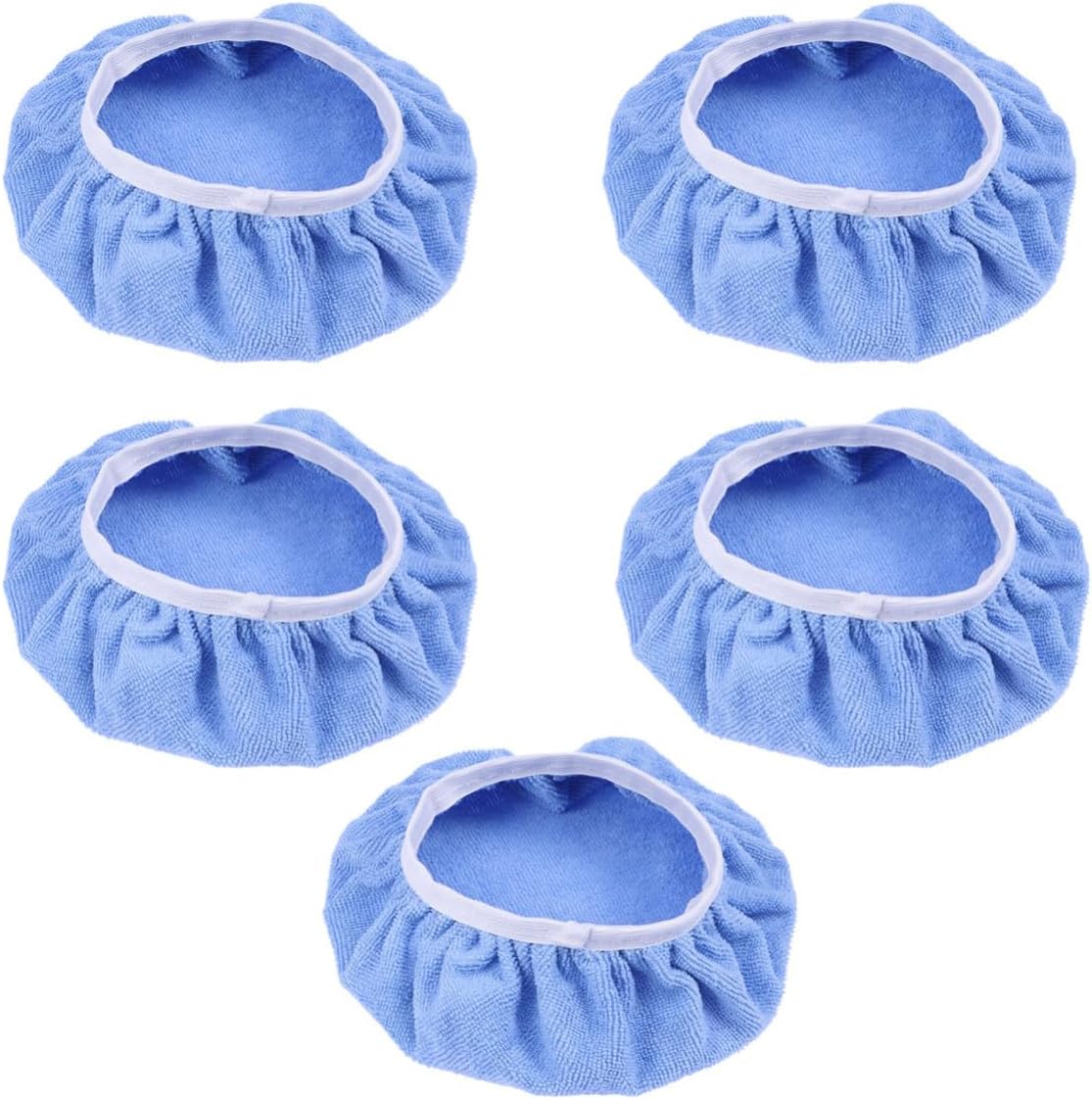 Kisangel 5 Pcs 10 Inch Microfiber Bonnet Wax Applicator for Car Polishing