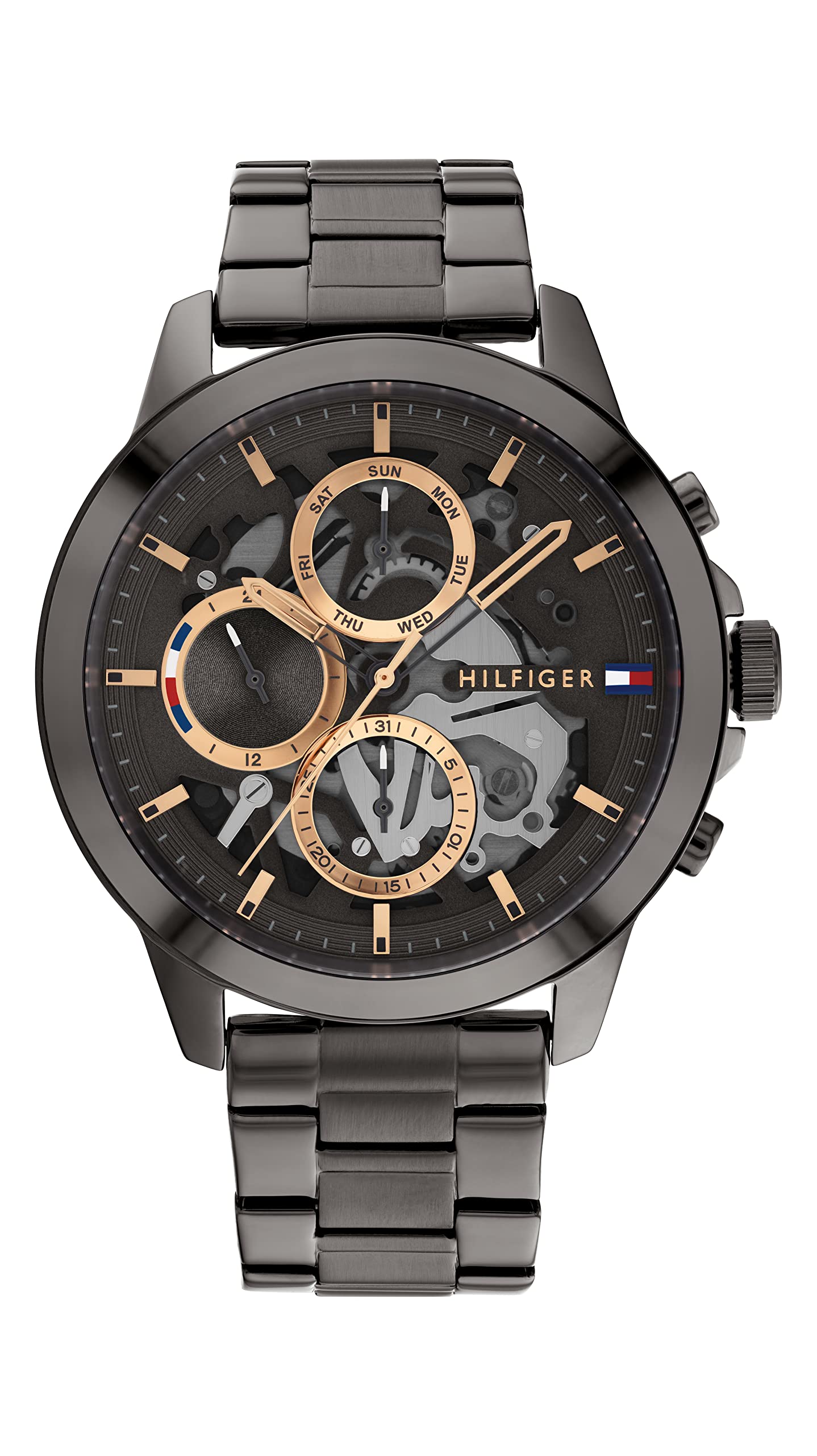 Tommy Hilfiger Analoge Multifunktions-Quarzuhr für Herren mit Edelstahl- oder Lederarmband