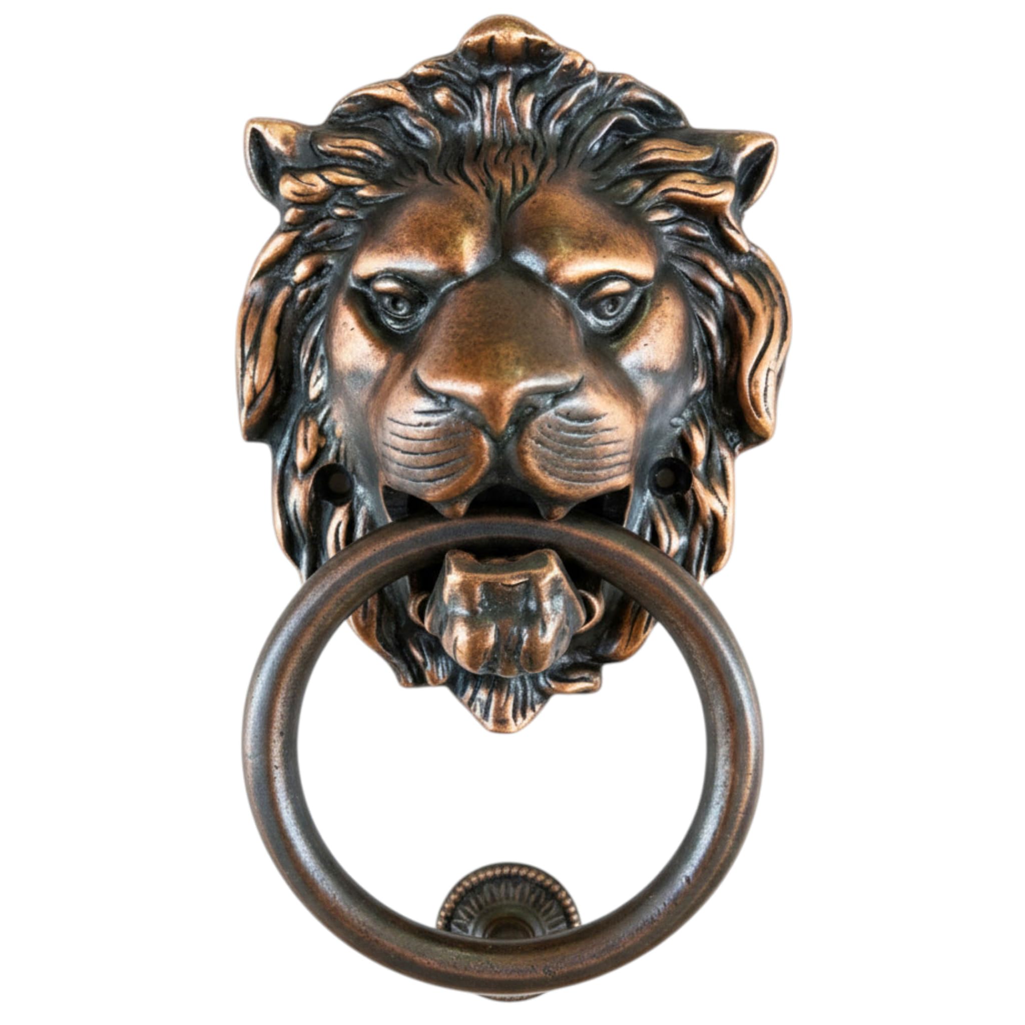 Anatolica Lions Head Door Knocker,7.1 inches,Solid Brass,Regency Period(Antique Copper)