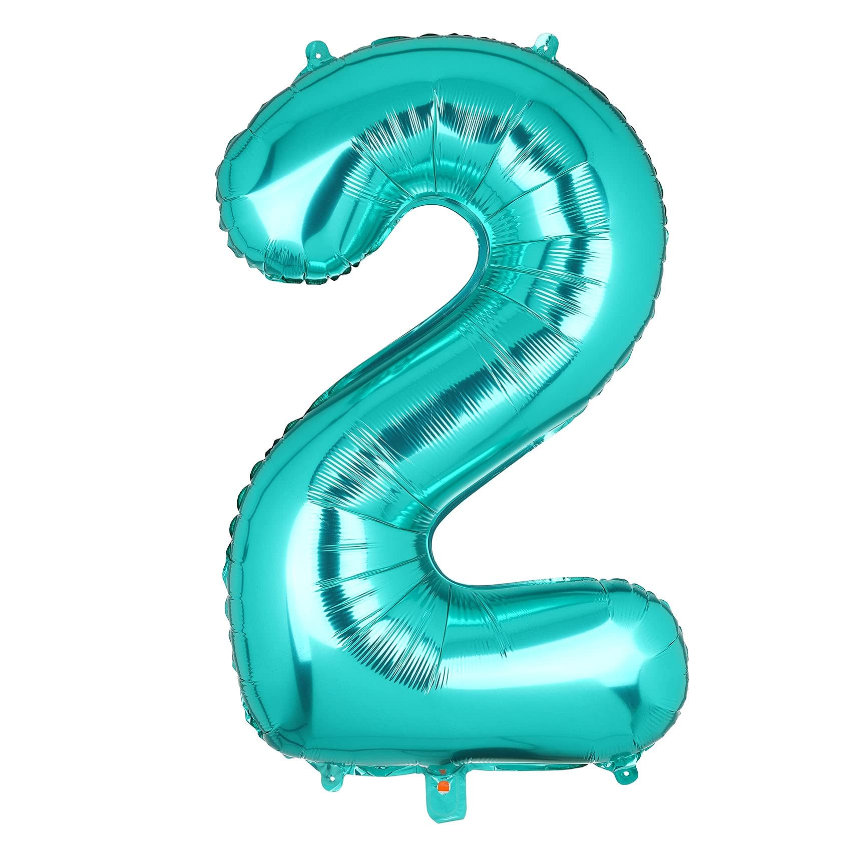 Giant Teal Number 2 Foil Balloons 40 Inch Large Turquoise Helium Mylar Balloon for Birthday Party Supplies Decoration