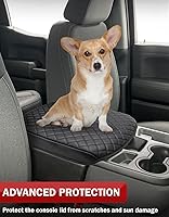 Vista 3 de KBH Funda para reposabrazos de consola central para Chevy Silverado y GMC Sierra 2019 2020 2021 2022 2023 2024 2025 2026, protector de tapa de Negro