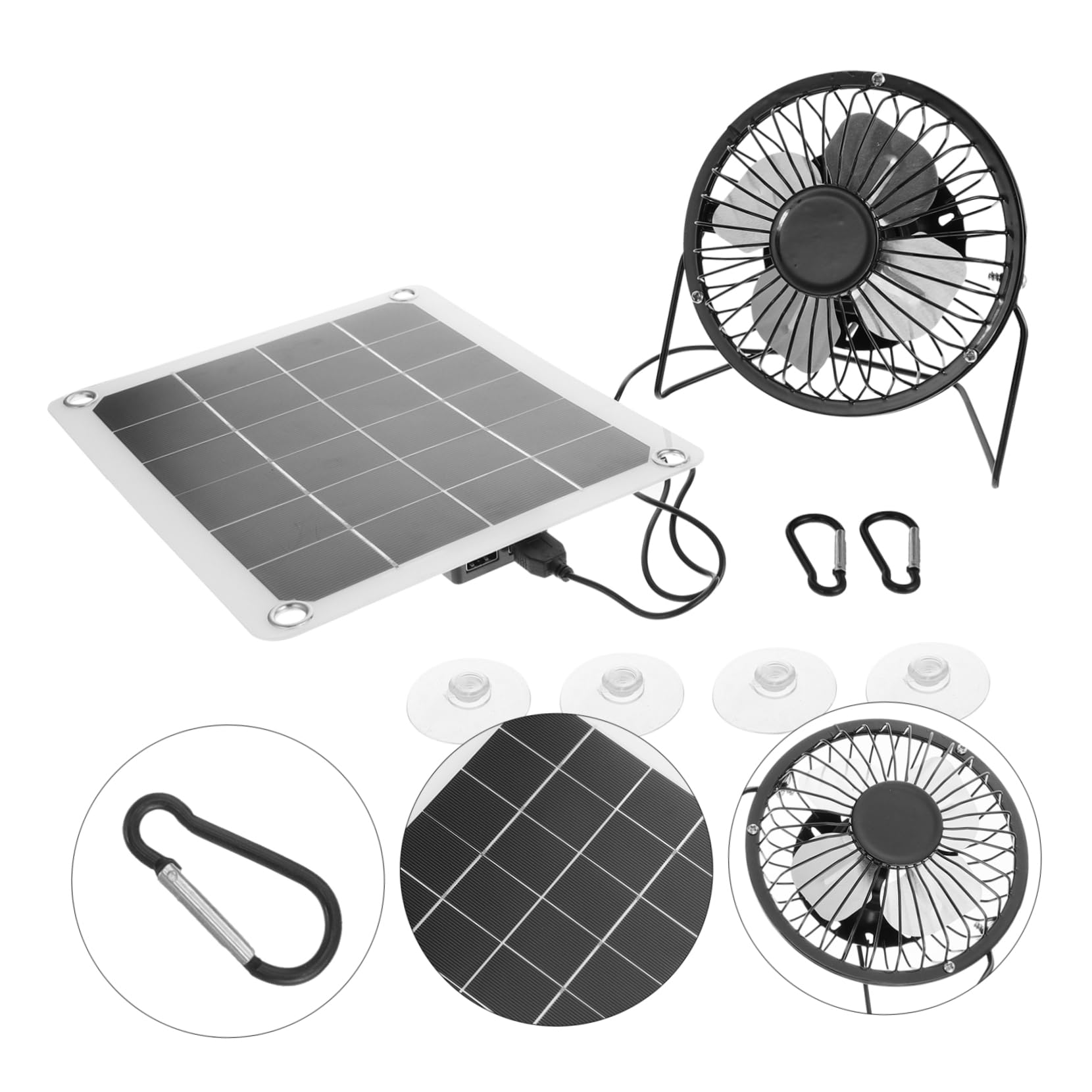 BESPORTBLE 3 Sätze Solarlüfter solar solarventilatoren solar powered fan Solar-Gewächshausventilator entlüften Kühlgebläse mit Solarenergie sommer kühler Einkristallines Silizium