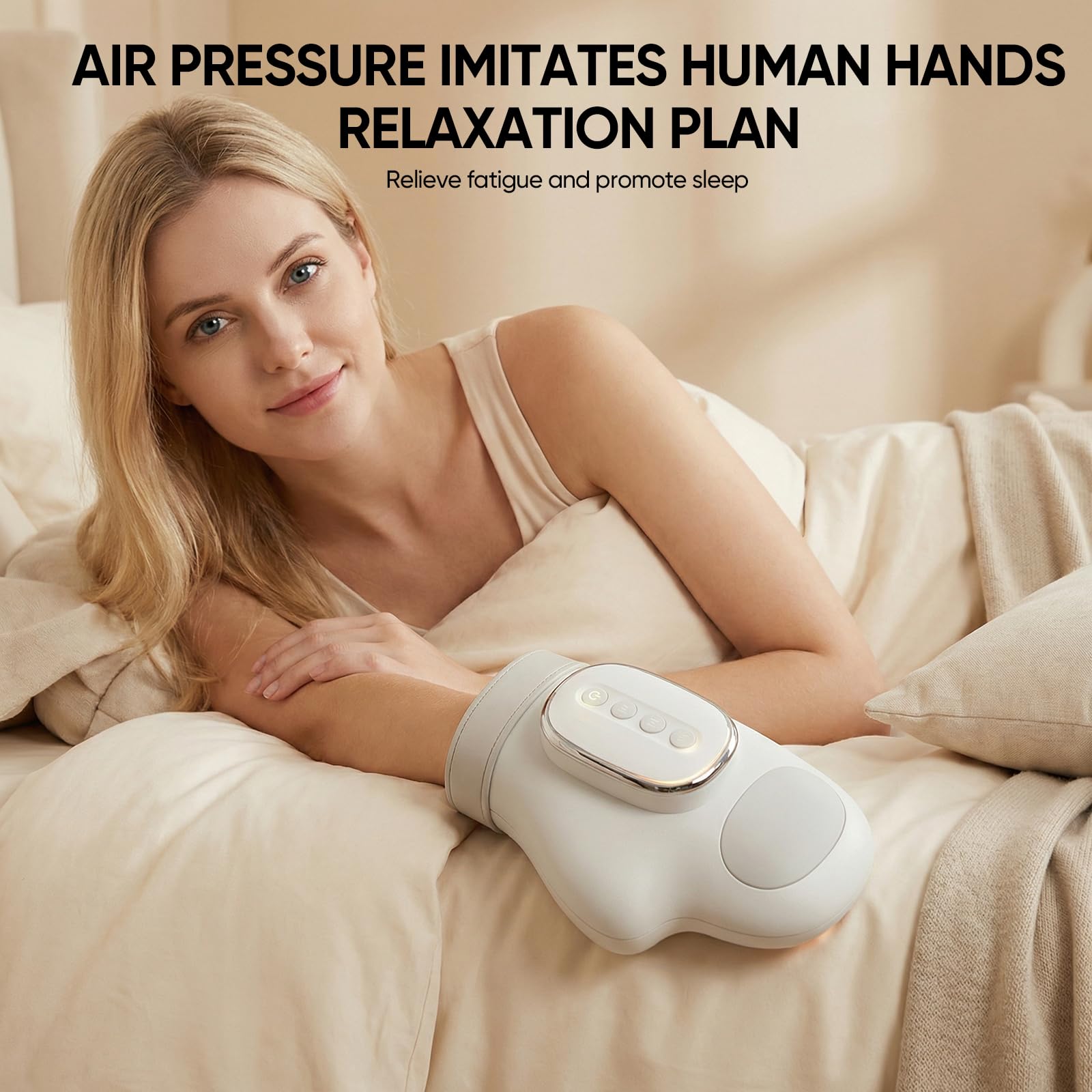 Masajeador de mano artrosis, masajeador de mano, masajeador de mano eléctrico, 3 modos y 5 varillas, con termoterapia, amasado similar a las manos humanas, regalos para familiares y amigos