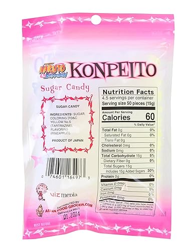 Miniatura 2 de Naruto Shippudem Konpeito - Caramelo de azúcar japonés 2.46 oz 70 g (piña, 2 paquetes)