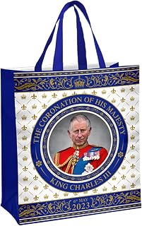 King Charles III Coronation PP Non Woven Bag Commemorative Memorabilia Shoulder Tote Bag Souvenirs Gift (By LILAJ)