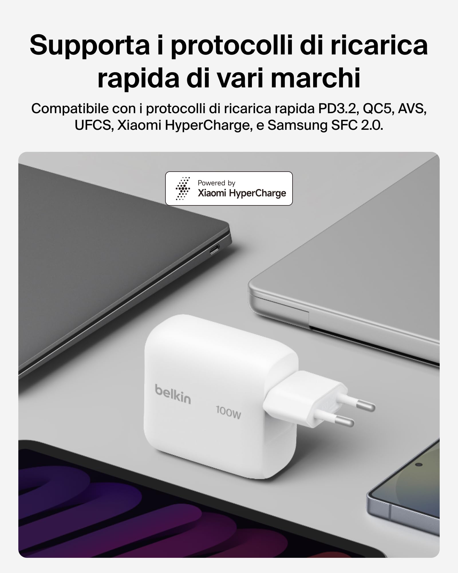 BOOSTCHARGE 100W USB-C GAN LADE - EINKLAPPBAREM STECKER WEI