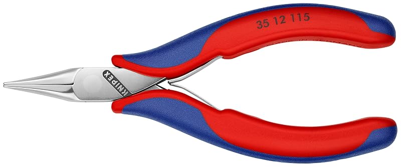 Alicate de Bico Chato para Eletrônica KNIPEX 35 12 115 com Cabo Multicomponente 11,4 cm