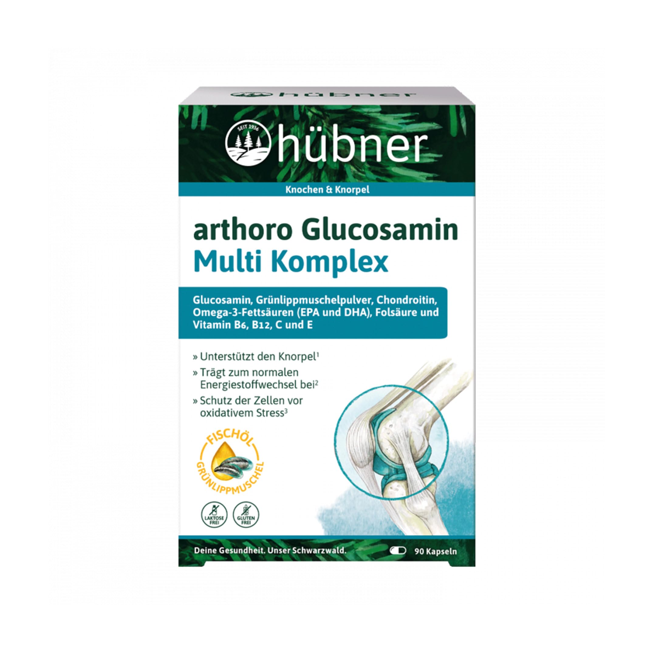 Hübner Arthoro Glucosamin Multi Komplex | Gelenkunterstützung | Omega-3 & Vitamine