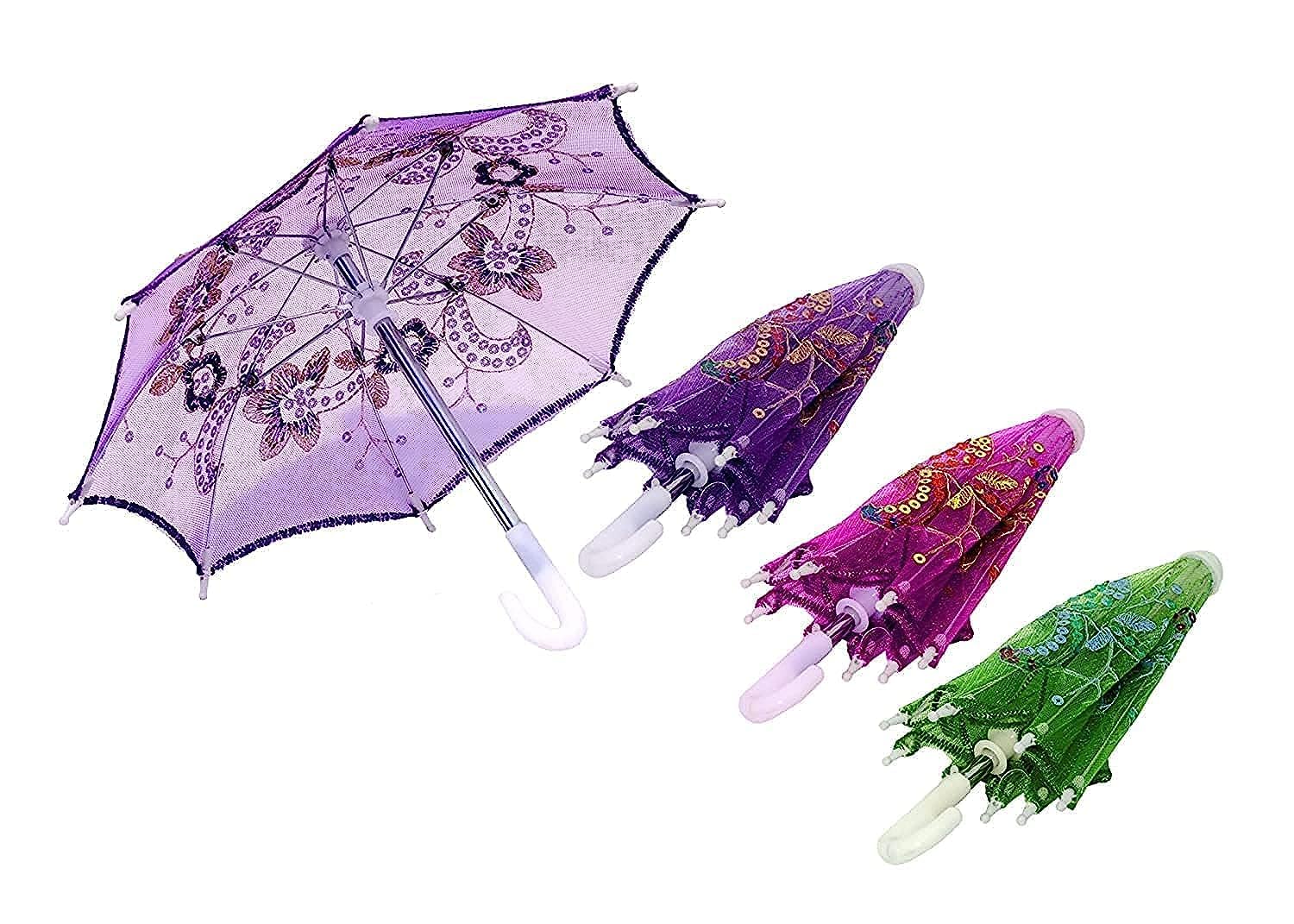 Antlantic Wood Store Kids Toys Small Size Japanese Chinese Umbrella for Wedding Party, Photography, Costume, Cosplay, Decoration and Other Events (Multicolour) Length 6 Inches