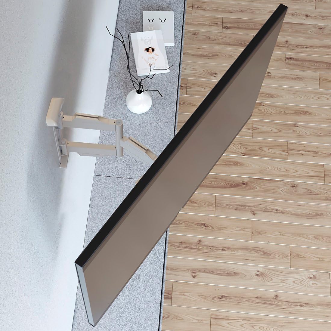 Supporto da parete per TV, orientabile, telescopico, 122 cm, fino a 20 kg
