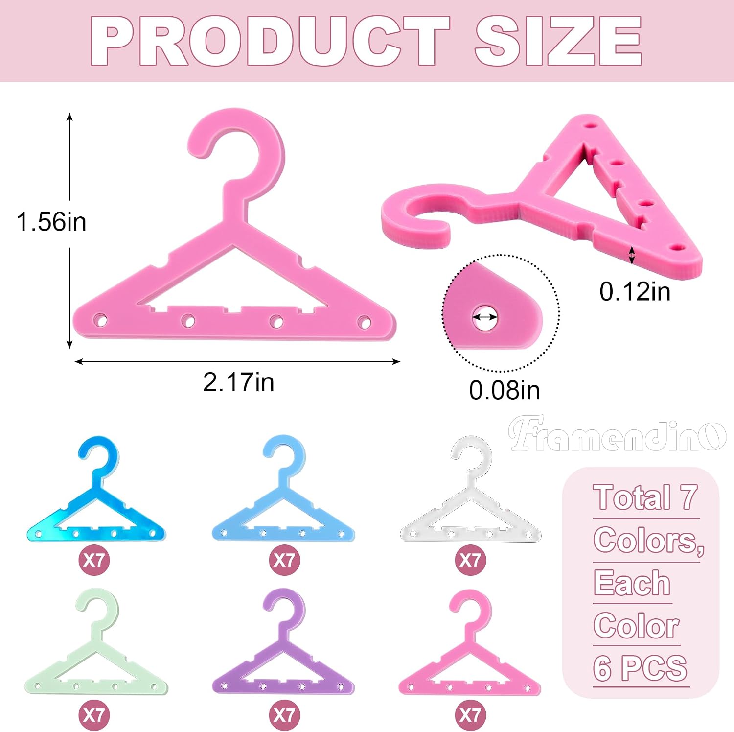 Framendino, 50 Pack Clothes Hanger Clear Earring Holder Necklace Rack Jewelry Display Dangle Hanging Organizer