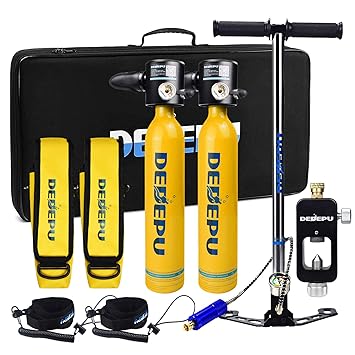 Decdeal 0.5L Air Cylinder Scuba Tank Oxygen Cylidner 10 Minutes Capability Diving Oxygen Underwater Breathing Device Snorkeling Equipment
