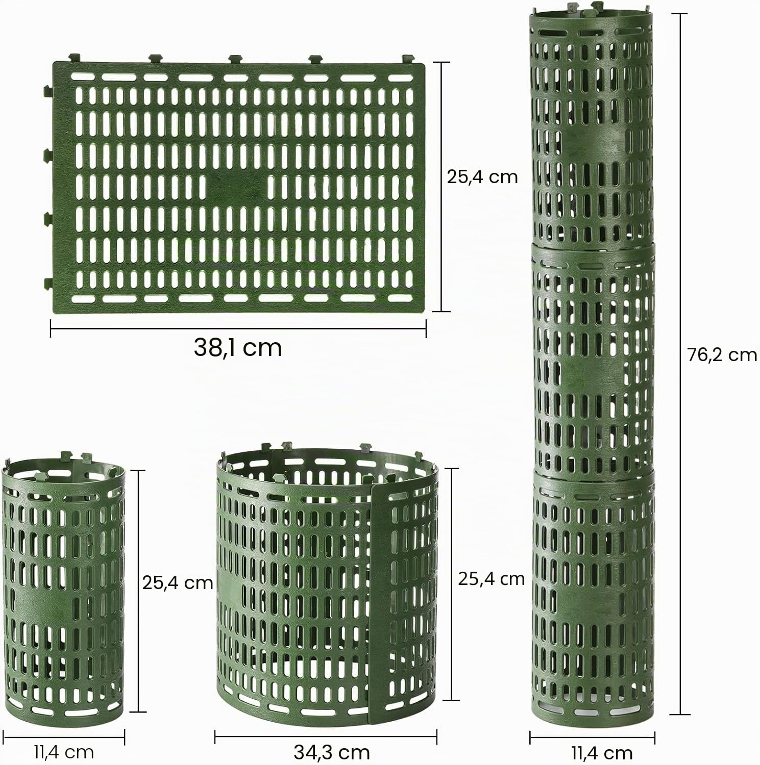 Lawei 16 confezioni di protezioni per tronco d'albero, protezioni per piante con fascette a zip, protezioni per alberi da giardino per corteccia danneggiata, protezioni per arbusti estensibili da
