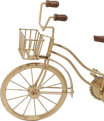 Miniatura 7 de Deco 79 Escultura decorativa de metal para bicicleta, estatua decorativa para decoración del hogar, 19 x 5 x 12 pulgadas, color marrón