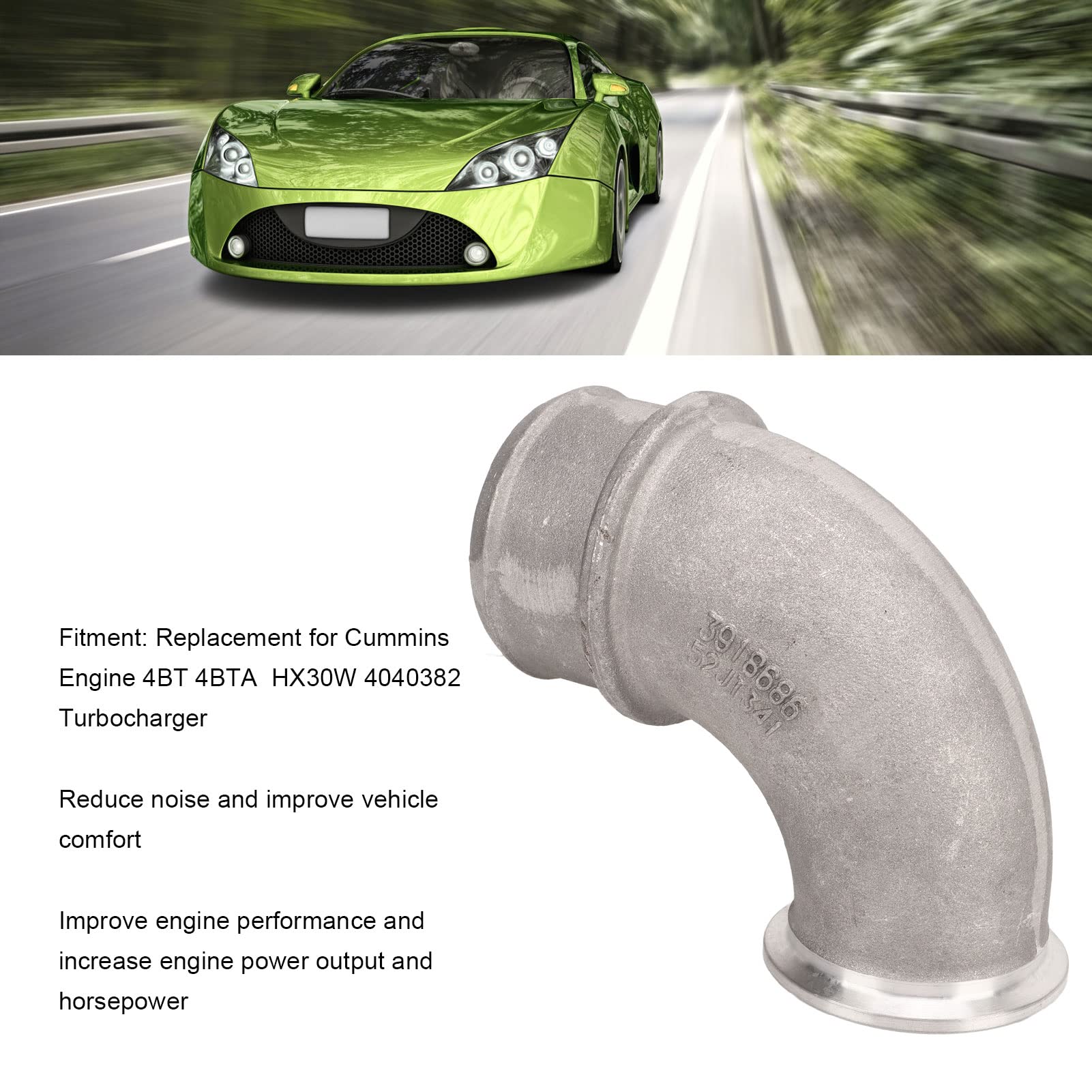 Akozon Turbocompresseur Outlet ELBOW Aluminium ALLIAGE FIABLE ROPIGE TURBO TURBO TURBE ELBOW AIR TRANSFERT