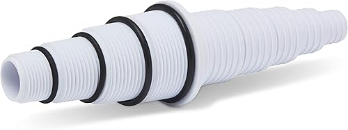 Miniatura 6 de Sealproof Adaptador de manguera de piscina, 30 configuraciones, compatible con la mayoría de bombas, espumaderas y filtros, color blanco